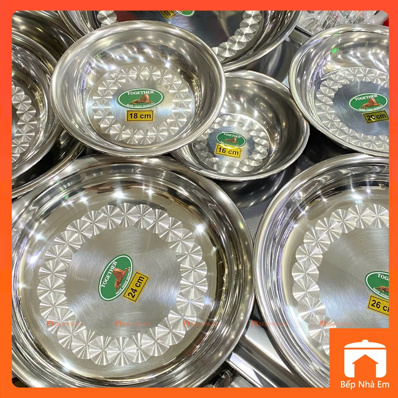 Dĩa Sâu Inox Nhiều Size - Hàng Việt Nam Sản Xuất