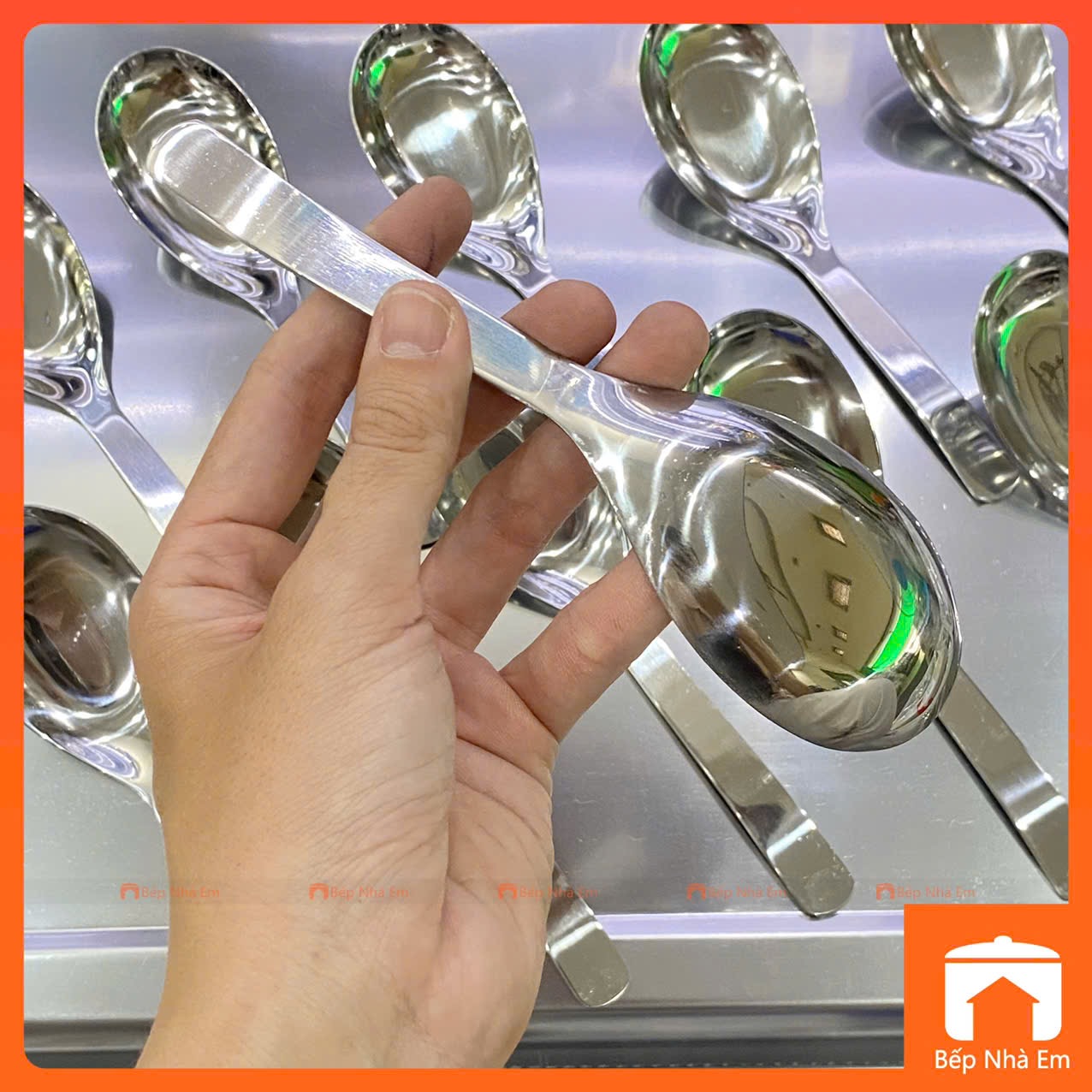 Set 10 Muỗng Inox Cán Cong Cao Cấp - Hàng Nhập Khẩu