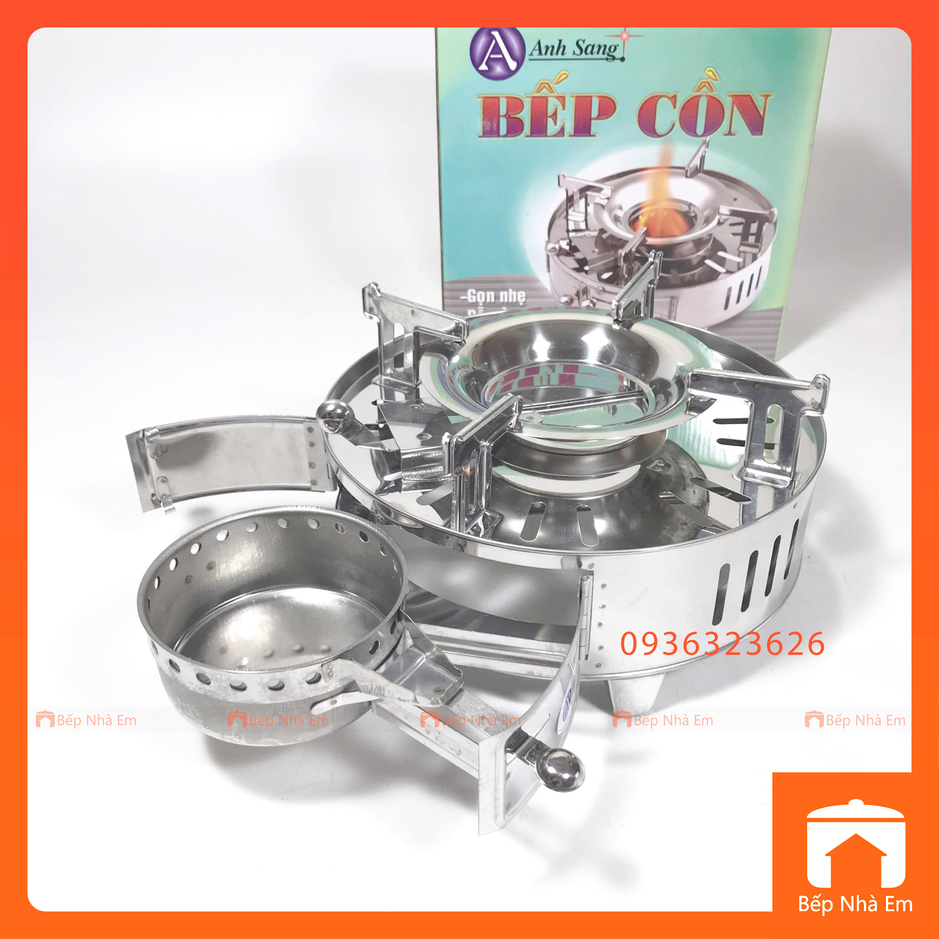 Bếp Cồn Inox Cao Cấp A2 Ánh Sáng - Hàng Việt Nam Sản Xuất