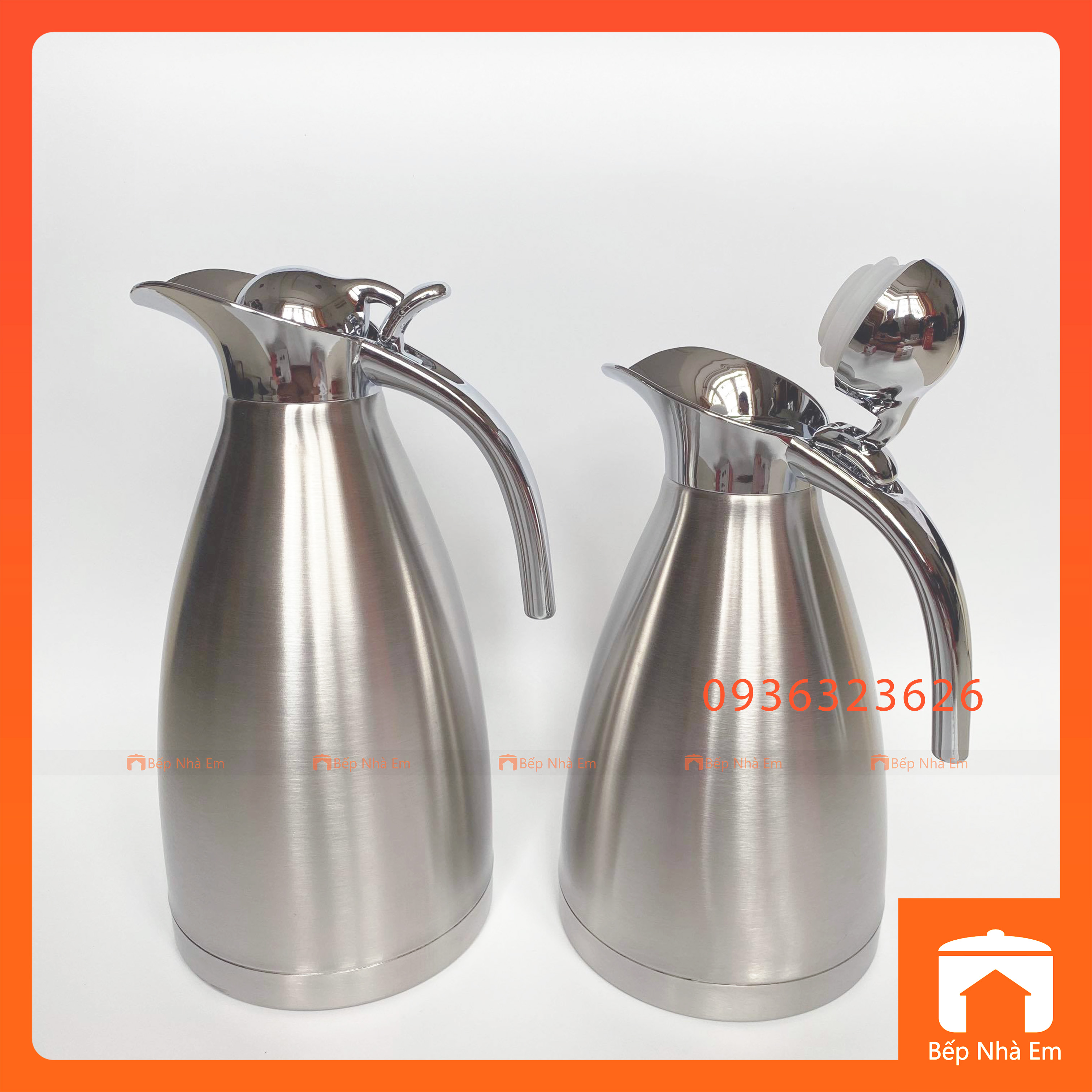Bình Rót Nước Giữ Nhiệt Inox Cao Cấp, Bình Inox Mỏ Vịt - Hàng Cao Cấp
