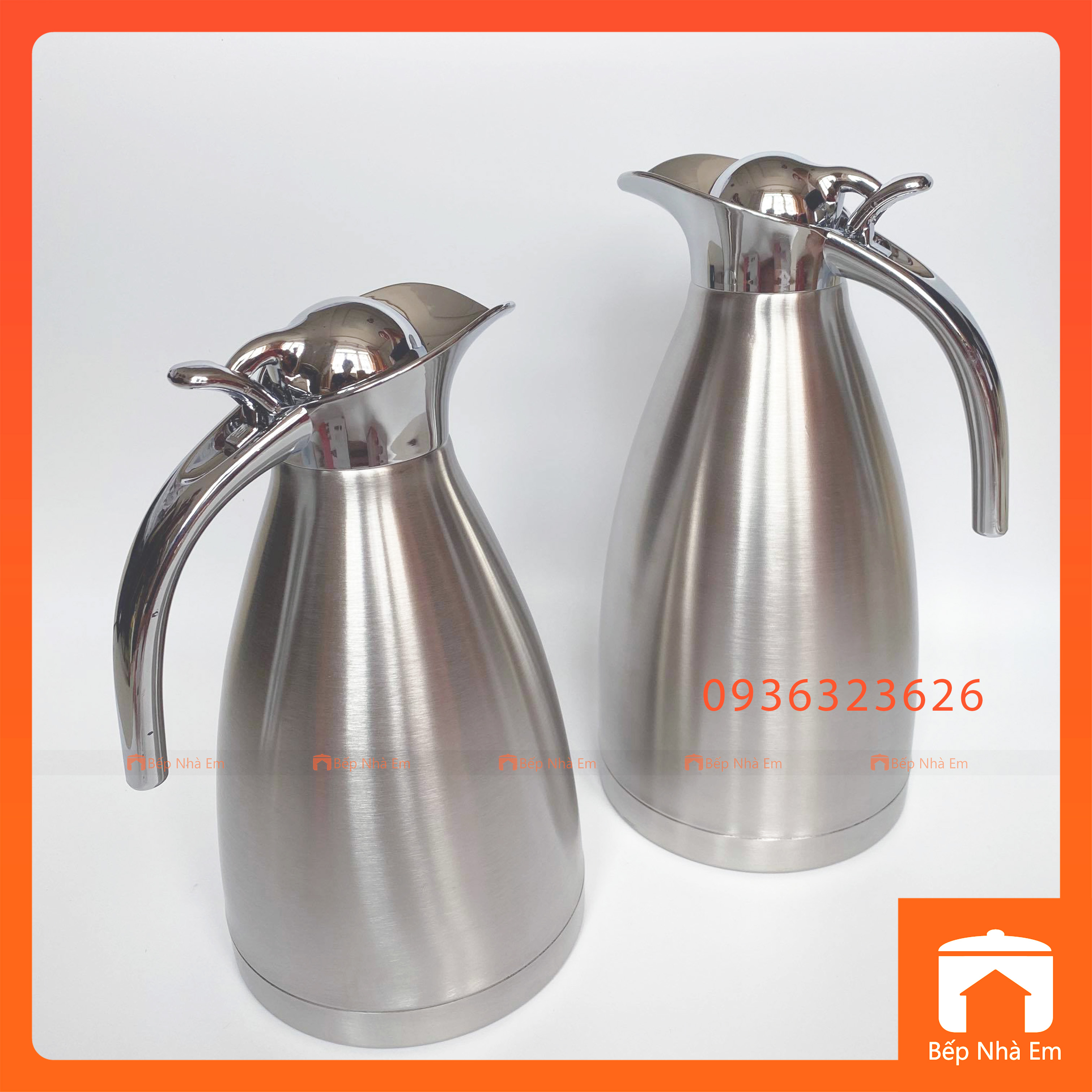 Bình Rót Nước Giữ Nhiệt Inox Cao Cấp, Bình Inox Mỏ Vịt - Hàng Cao Cấp