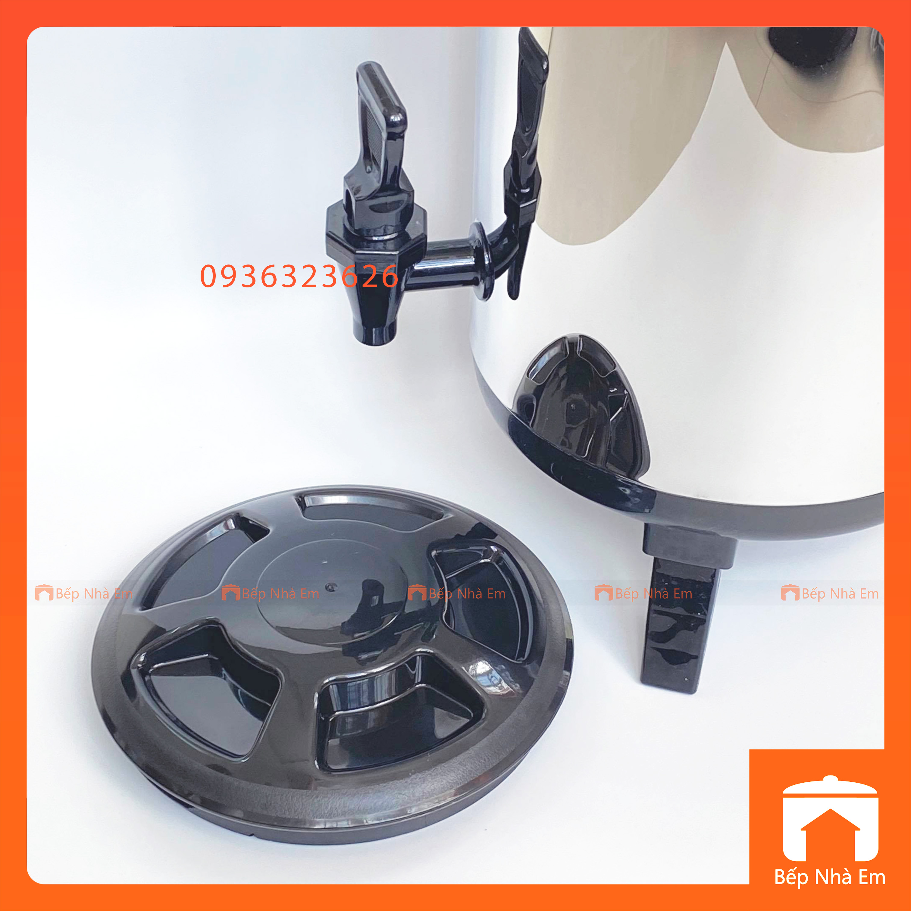 Bình Ủ Trà - Bình Ủ Trà Sữa Giữ Nhiệt Nóng Lạnh 6L Màu Đen - Hàng Loại Tốt