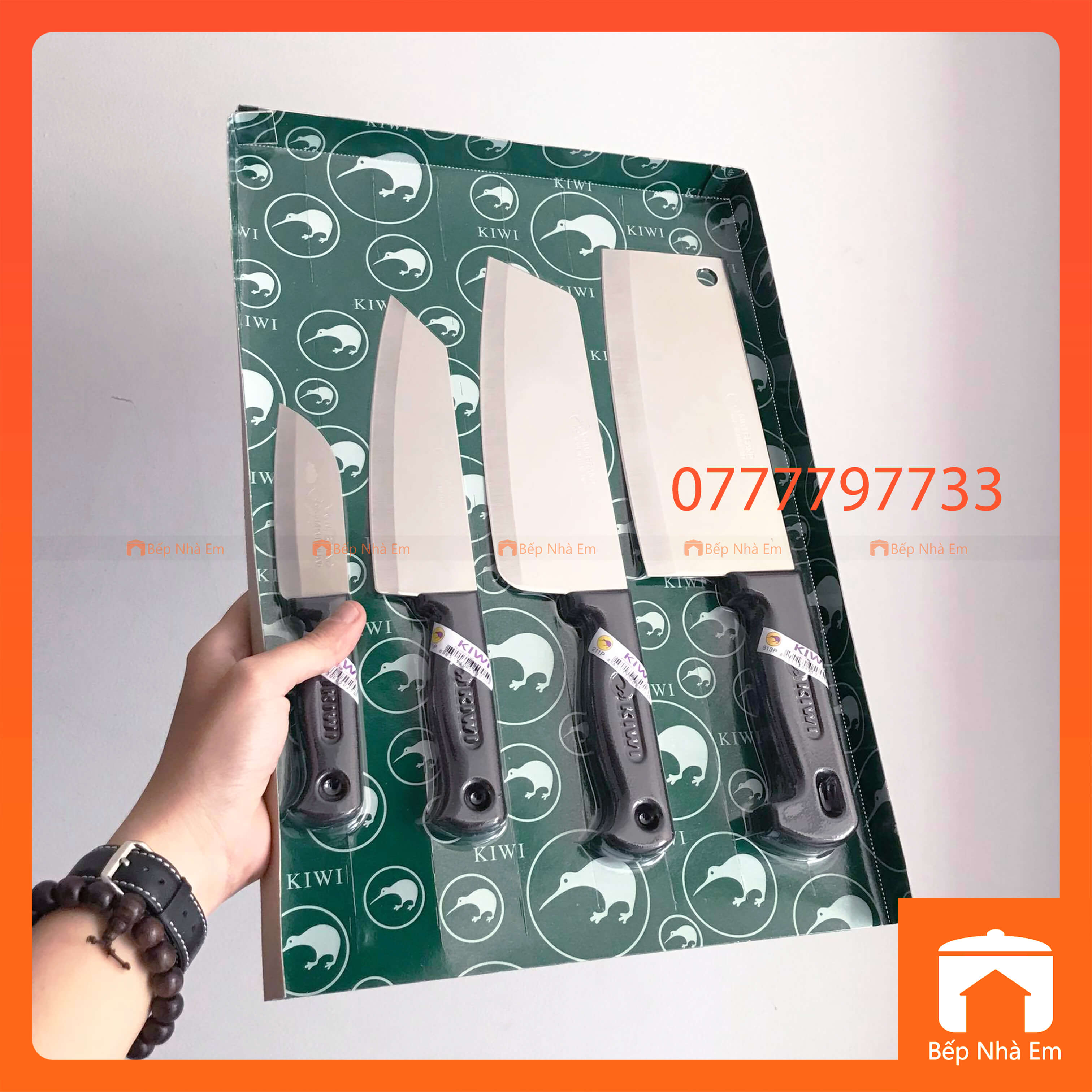 Bộ Dao Thái Lan Cán Nhựa Kiwi 4 Món - Hàng Nhập Khẩu Thái Lan