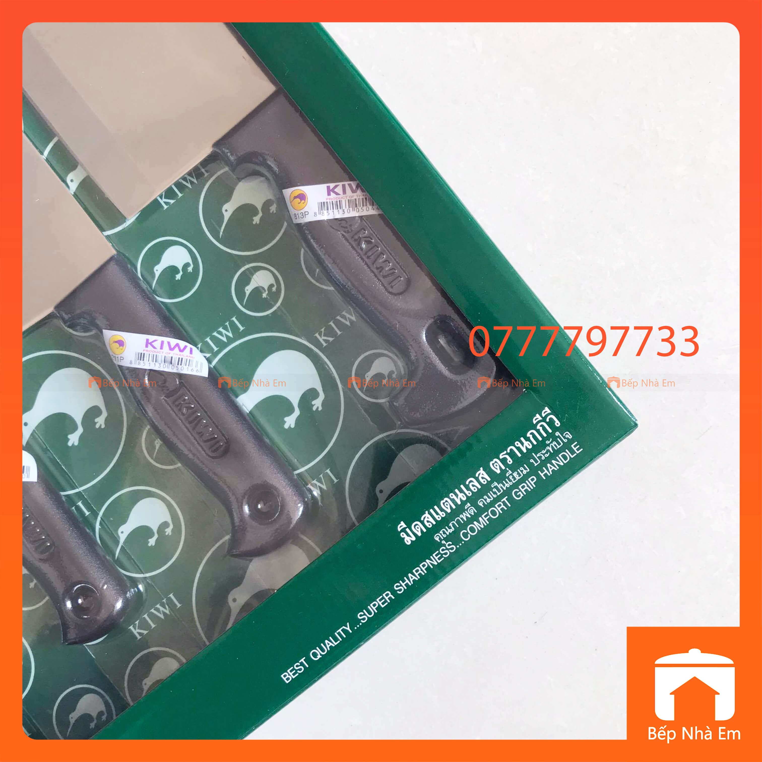 Bộ Dao Thái Lan Cán Nhựa Kiwi 4 Món - Hàng Nhập Khẩu Thái Lan