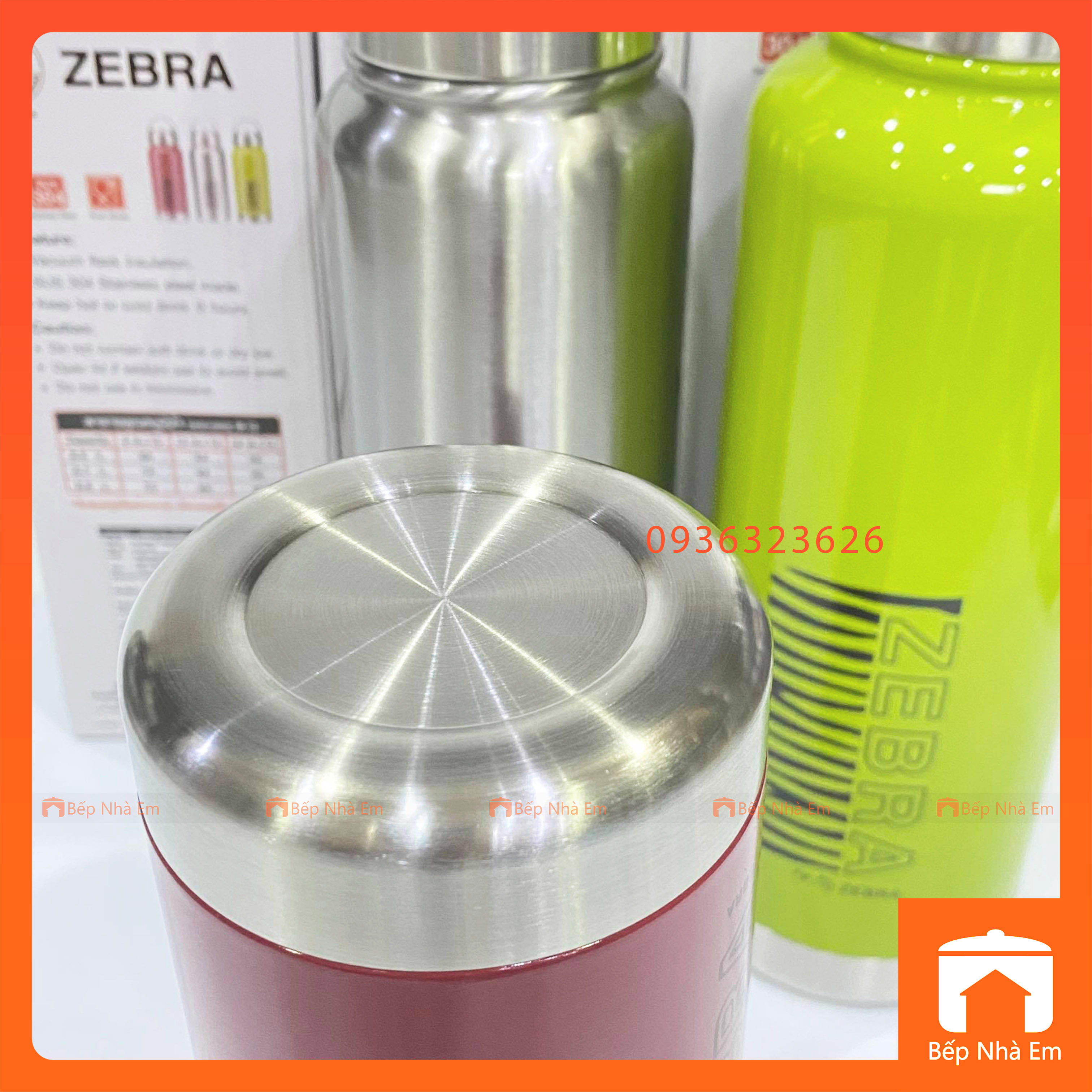 Bình Giữ Nhiệt ZEBRA Botto (Inox 304) Nhiều Dung Tích - Hàng Nhập Khẩu Thái Lan