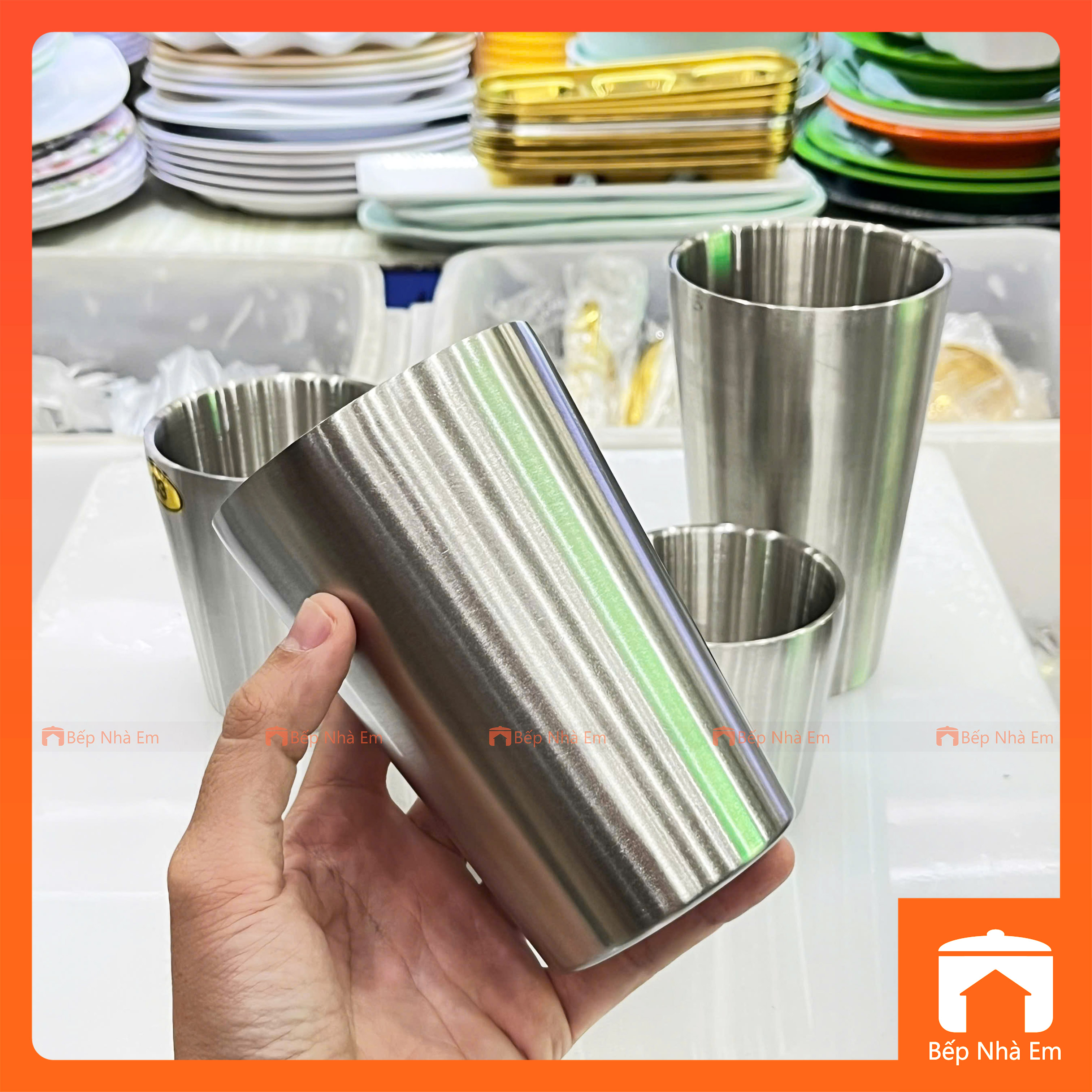 Ly Nước Inox 2 Lớp Cách Nhiệt Tithafac Nhiều Size Cao Cấp - Hàng Việt Nam Sản Xuất