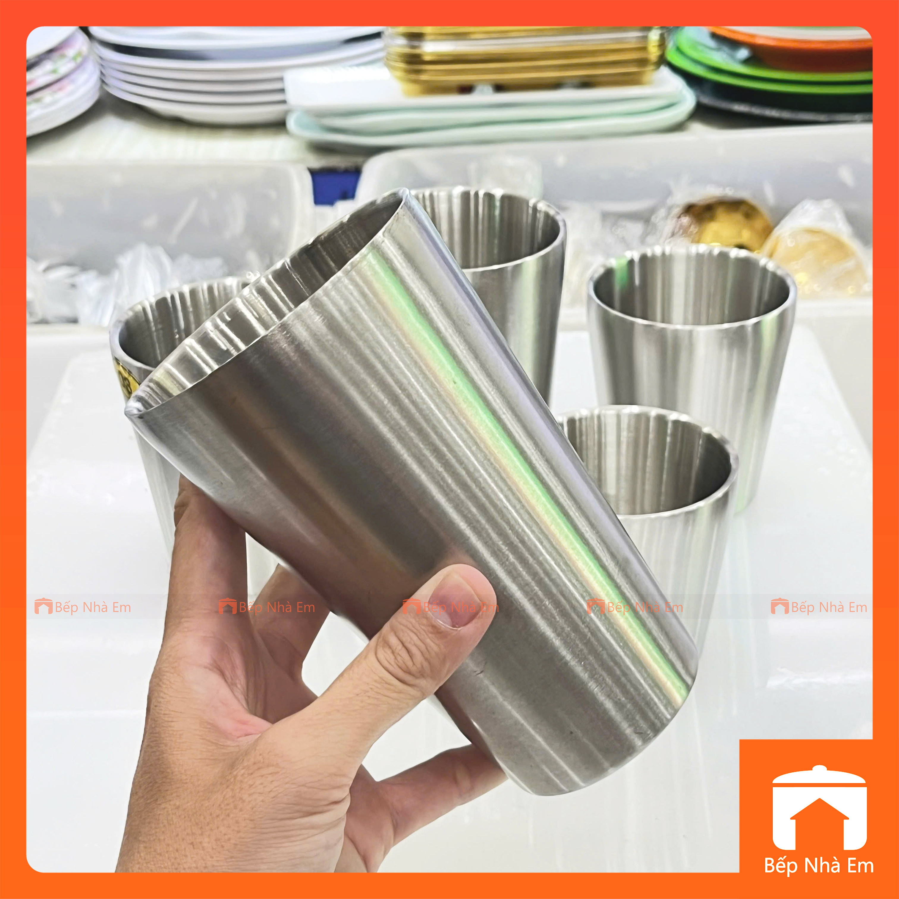 Ly Nước Inox 2 Lớp Cách Nhiệt Tithafac Nhiều Size Cao Cấp - Hàng Việt Nam Sản Xuất