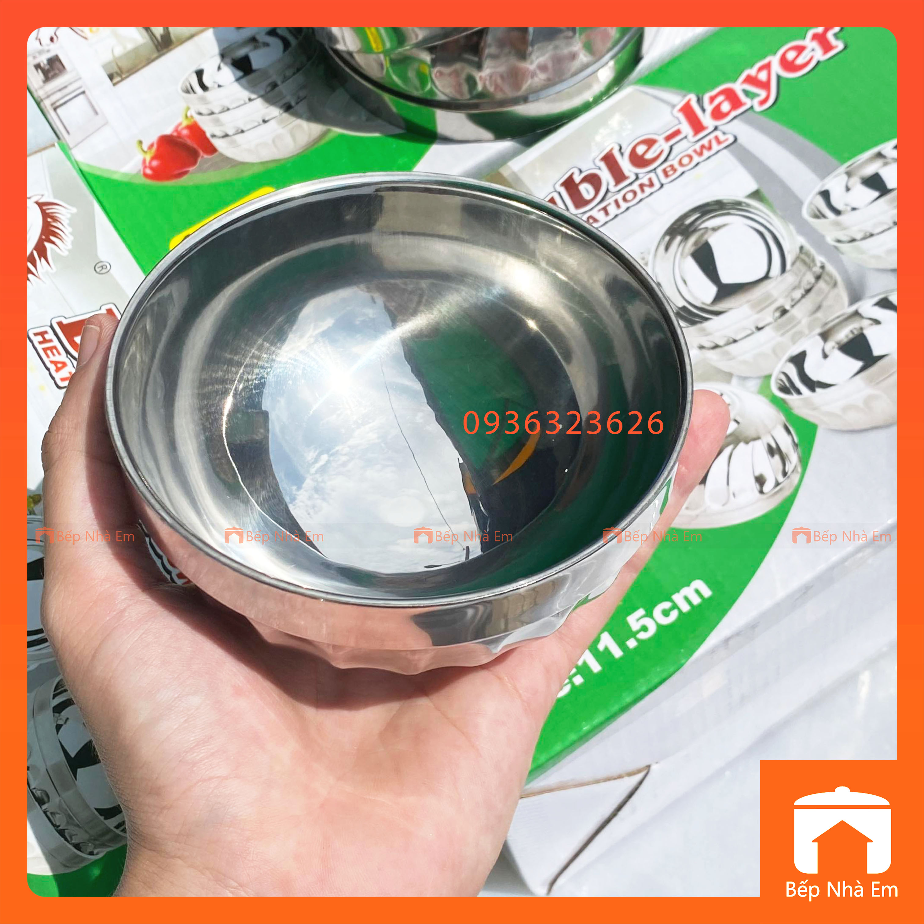 Hộp 10 Chén Xoắn Inox 11.5cm 2 Lớp Cách Nhiệt | Bếp Nhà Em