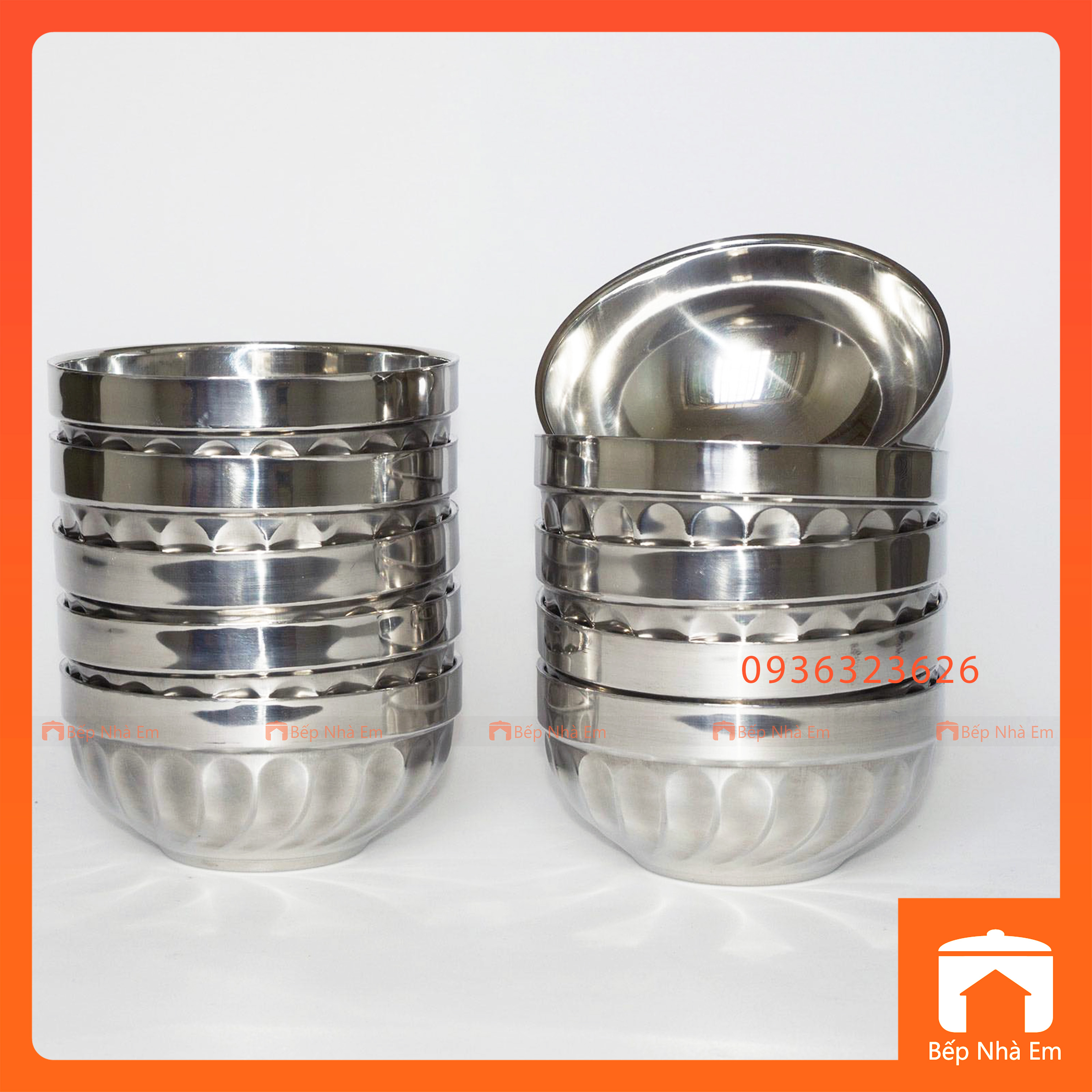 Hộp 10 Chén Xoắn Inox 11.5cm 2 Lớp Cách Nhiệt