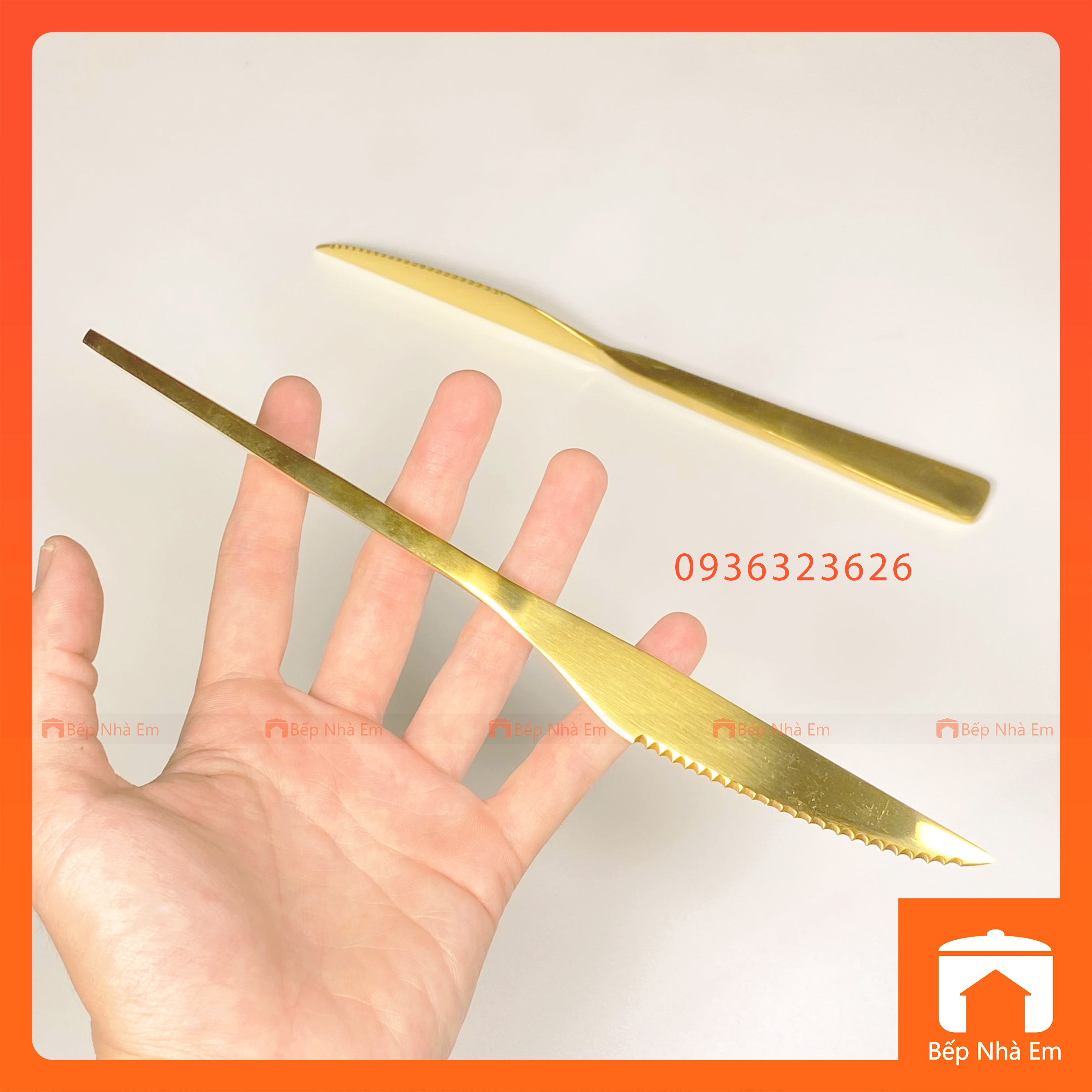 Bộ Dao Muỗng Nĩa Inox Mạ Vàng Cao Cấp - Hàng Nhập Khẩu