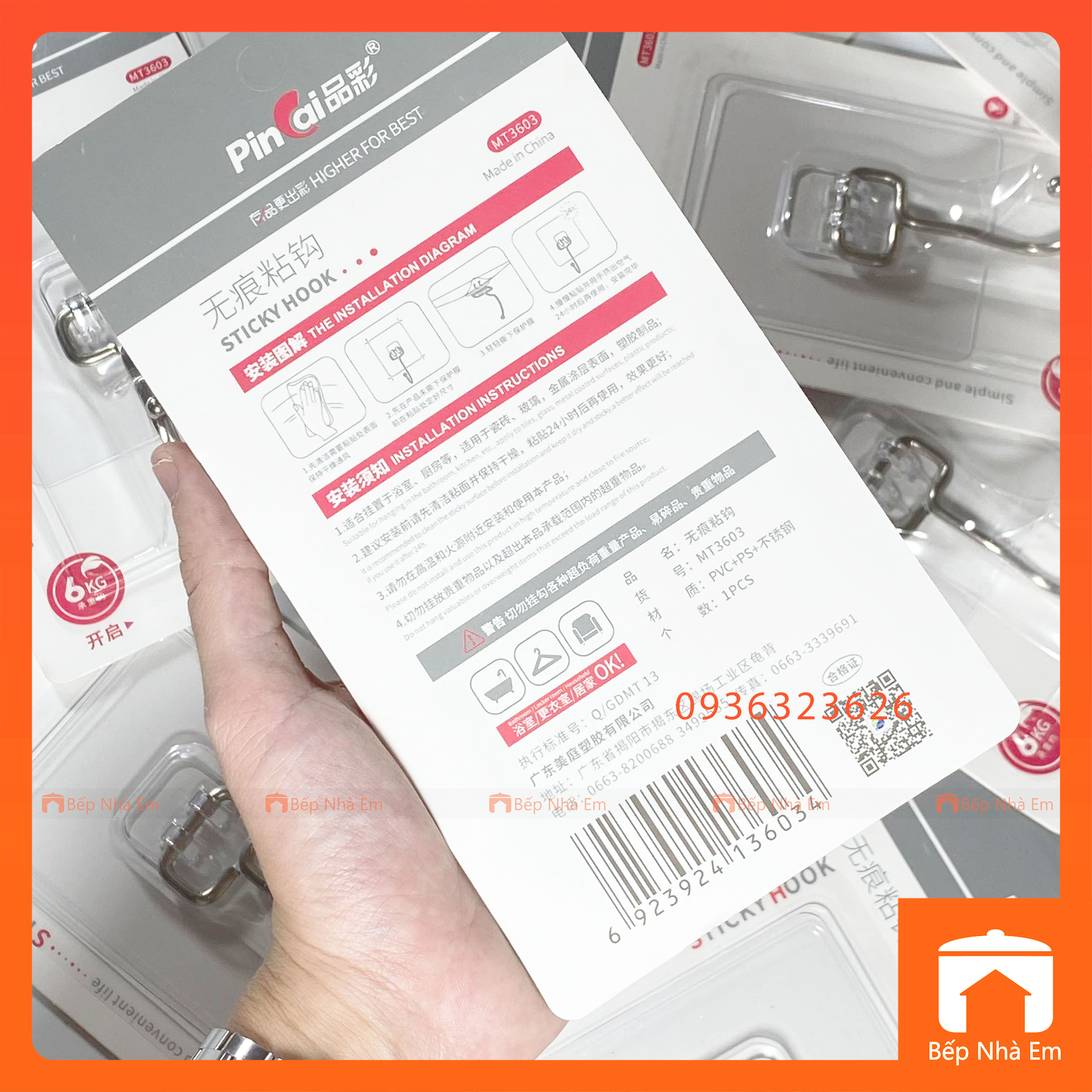Móc Dán Siêu Hít 6Kg Đa Năng MT3603 - Hàng Cao Cấp