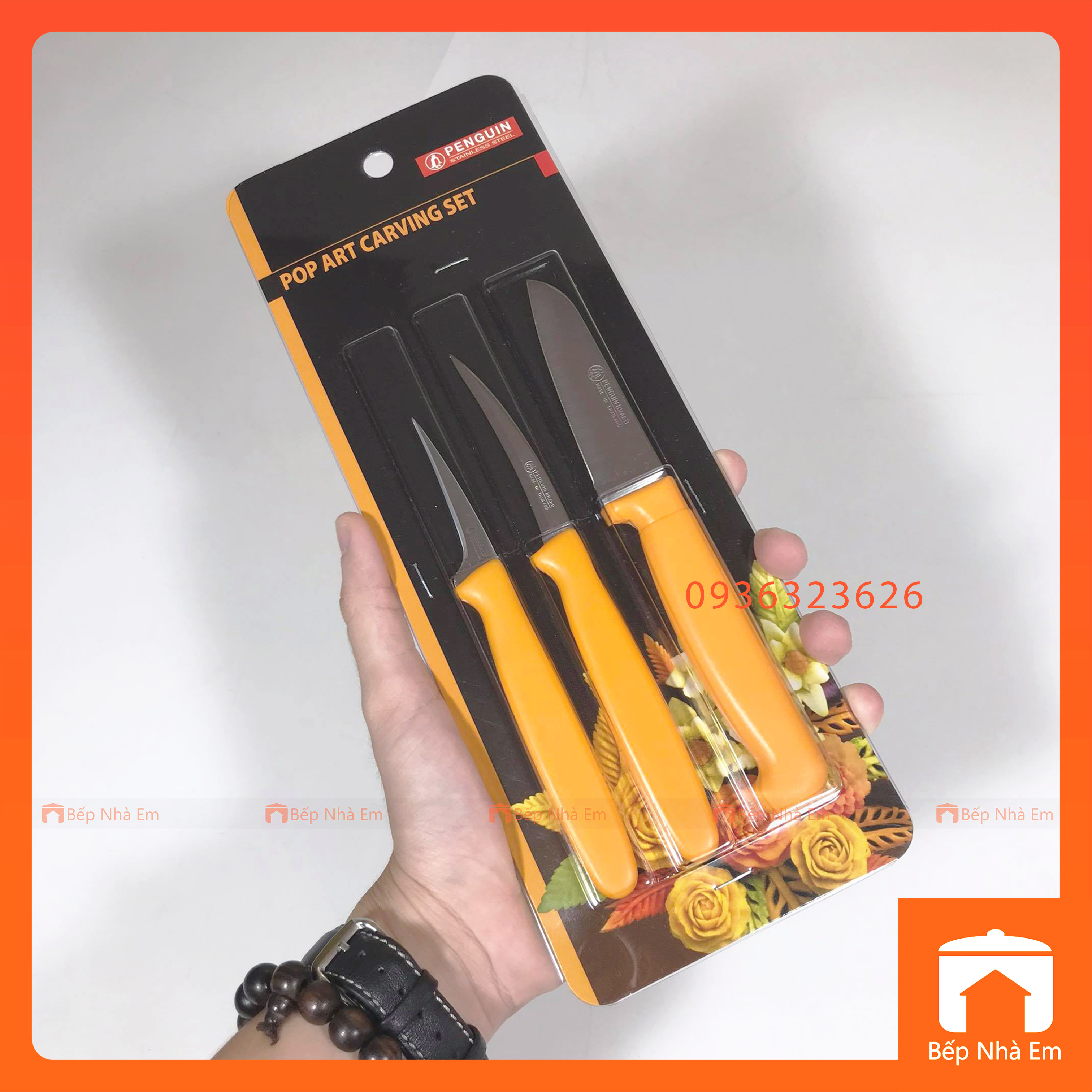 Bộ 3 Dao Tỉa Cán Nhựa Penguin Cao Cấp - Hàng Nhập Khẩu Thái Lan