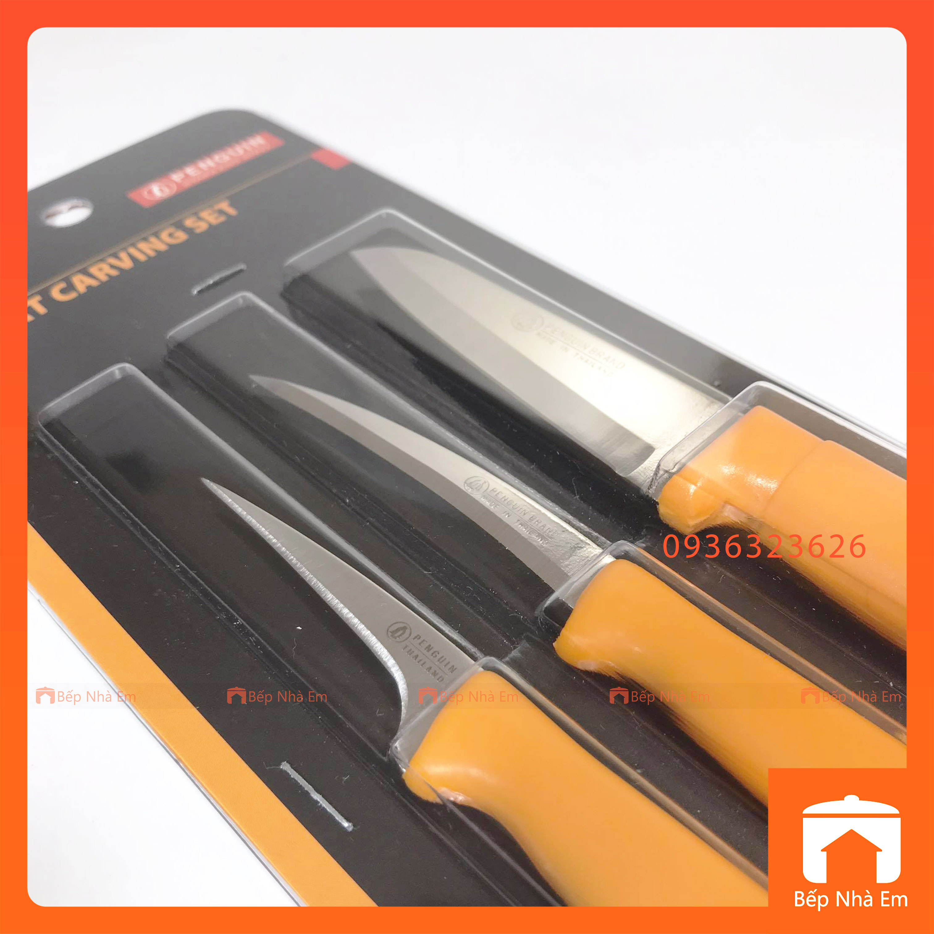 Bộ 3 Dao Tỉa Cán Nhựa Penguin Cao Cấp - Hàng Nhập Khẩu Thái Lan