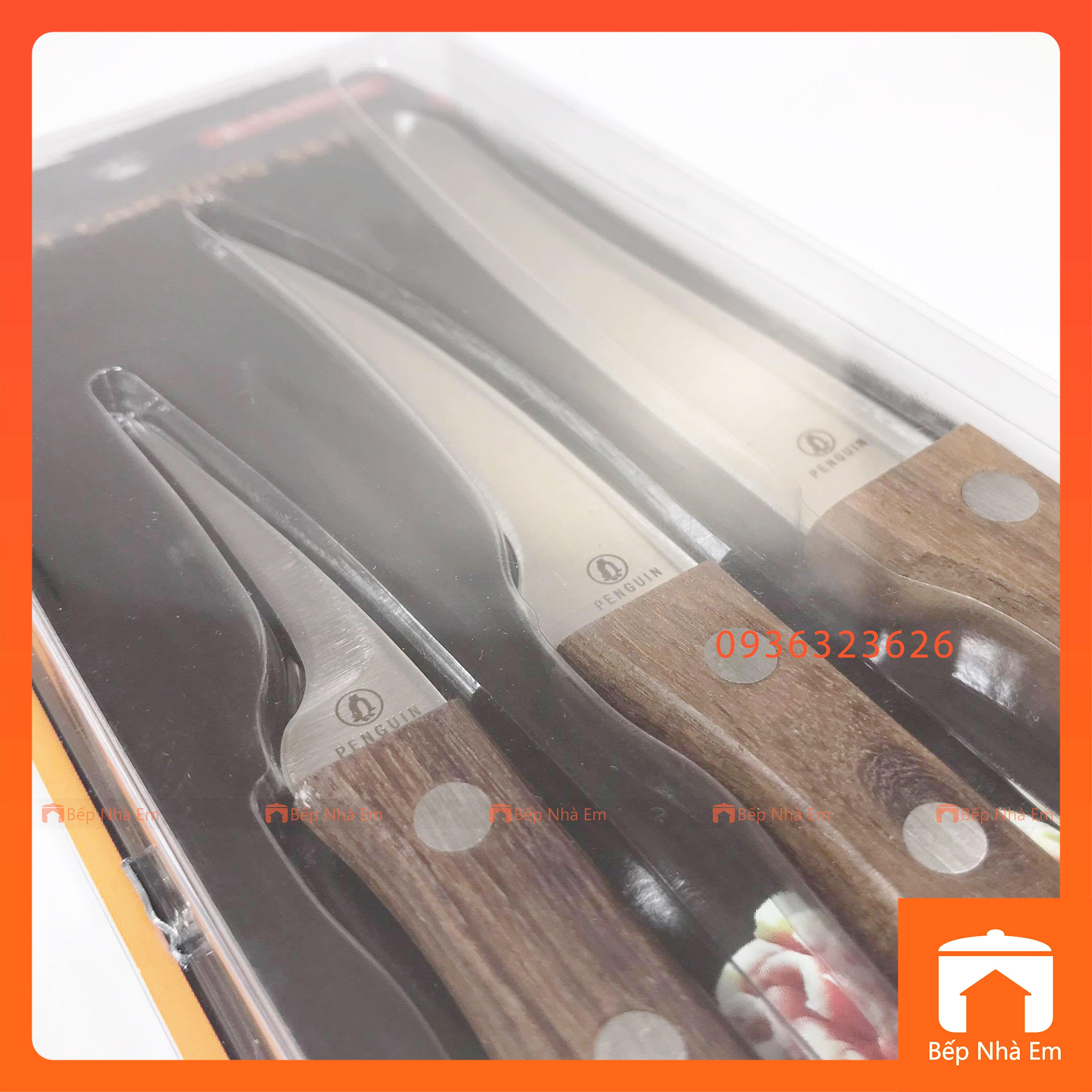 Bộ 3 Dao Tỉa Cán Gỗ Penguin Cao Cấp - Hàng Nhập Khẩu Thái Lan