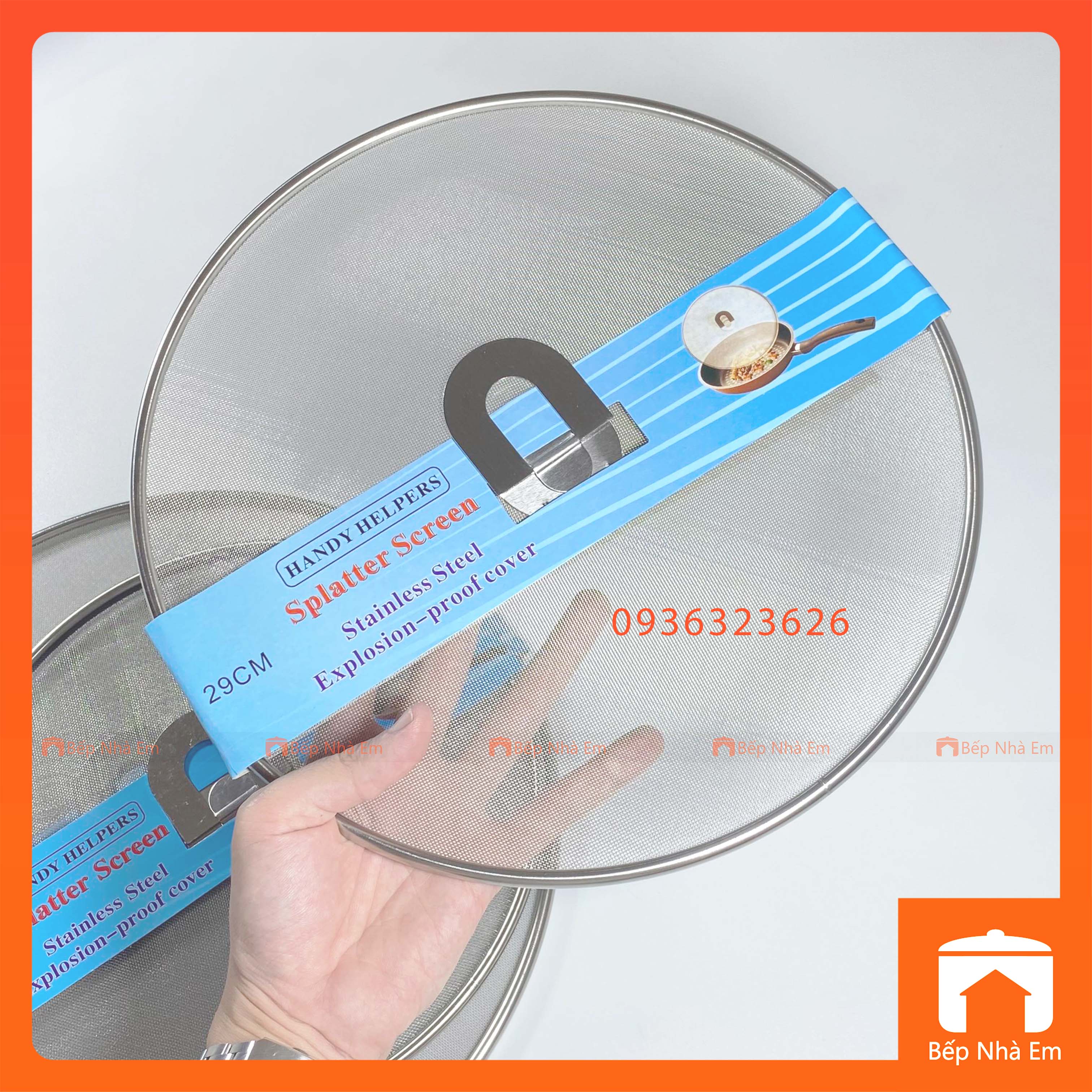 Nắp Lưới Đậy Chảo Inox Chống Văng Dầu Mỡ Nhiều Size - Hàng Cao Cấp