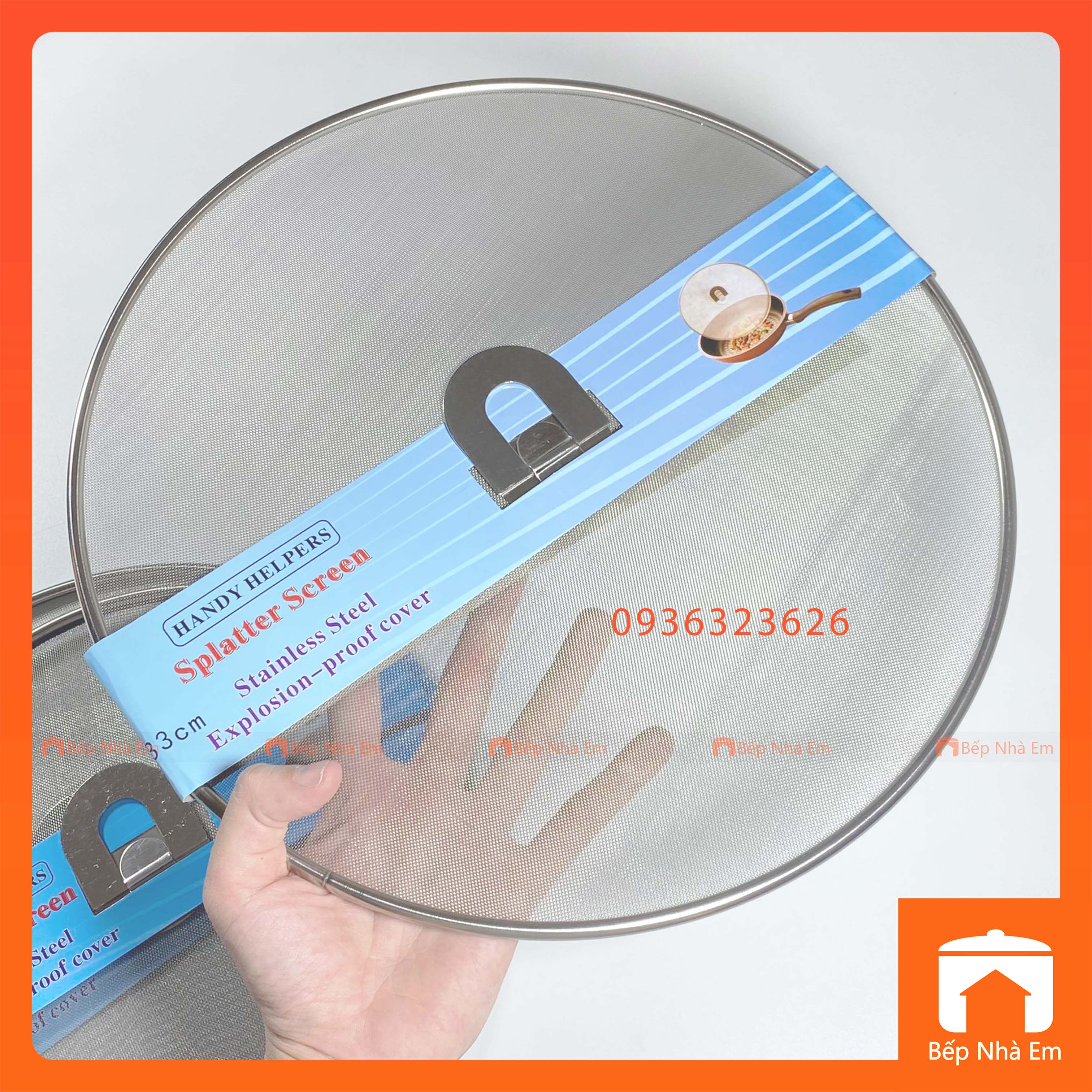 Nắp Lưới Đậy Chảo Inox Chống Văng Dầu Mỡ Nhiều Size - Hàng Cao Cấp