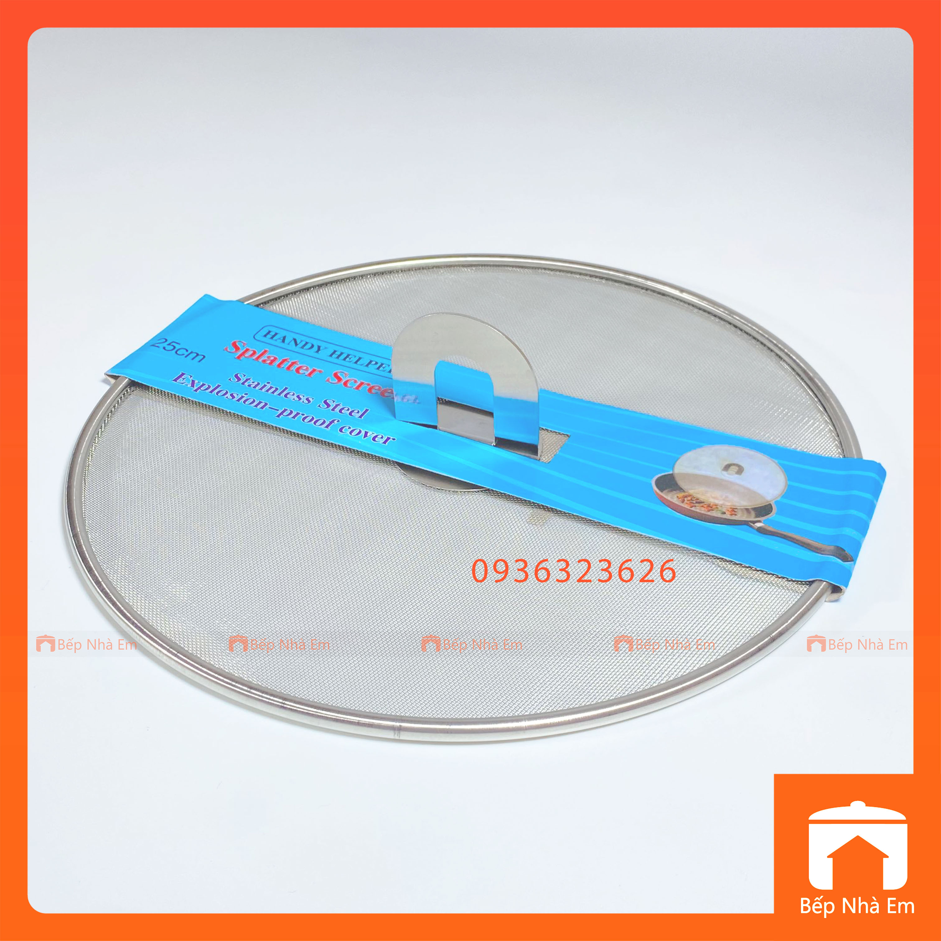 Nắp Lưới Đậy Chảo Inox Chống Văng Dầu Mỡ Nhiều Size - Hàng Cao Cấp
