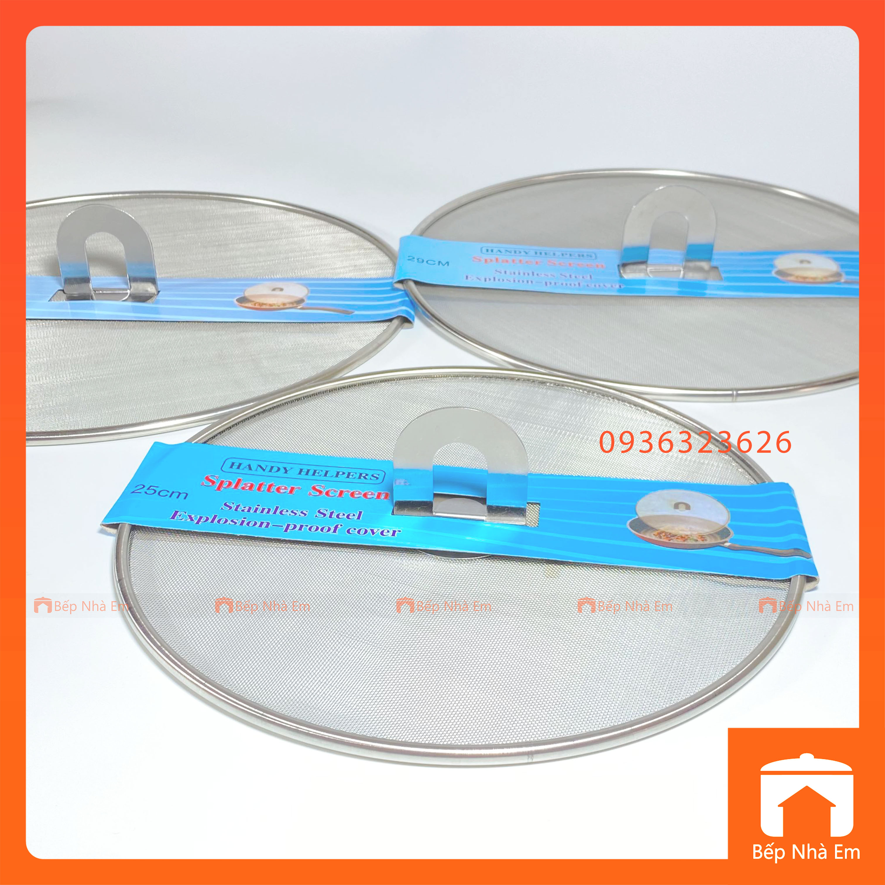 Nắp Lưới Đậy Chảo Inox Chống Văng Dầu Mỡ Nhiều Size - Hàng Cao Cấp