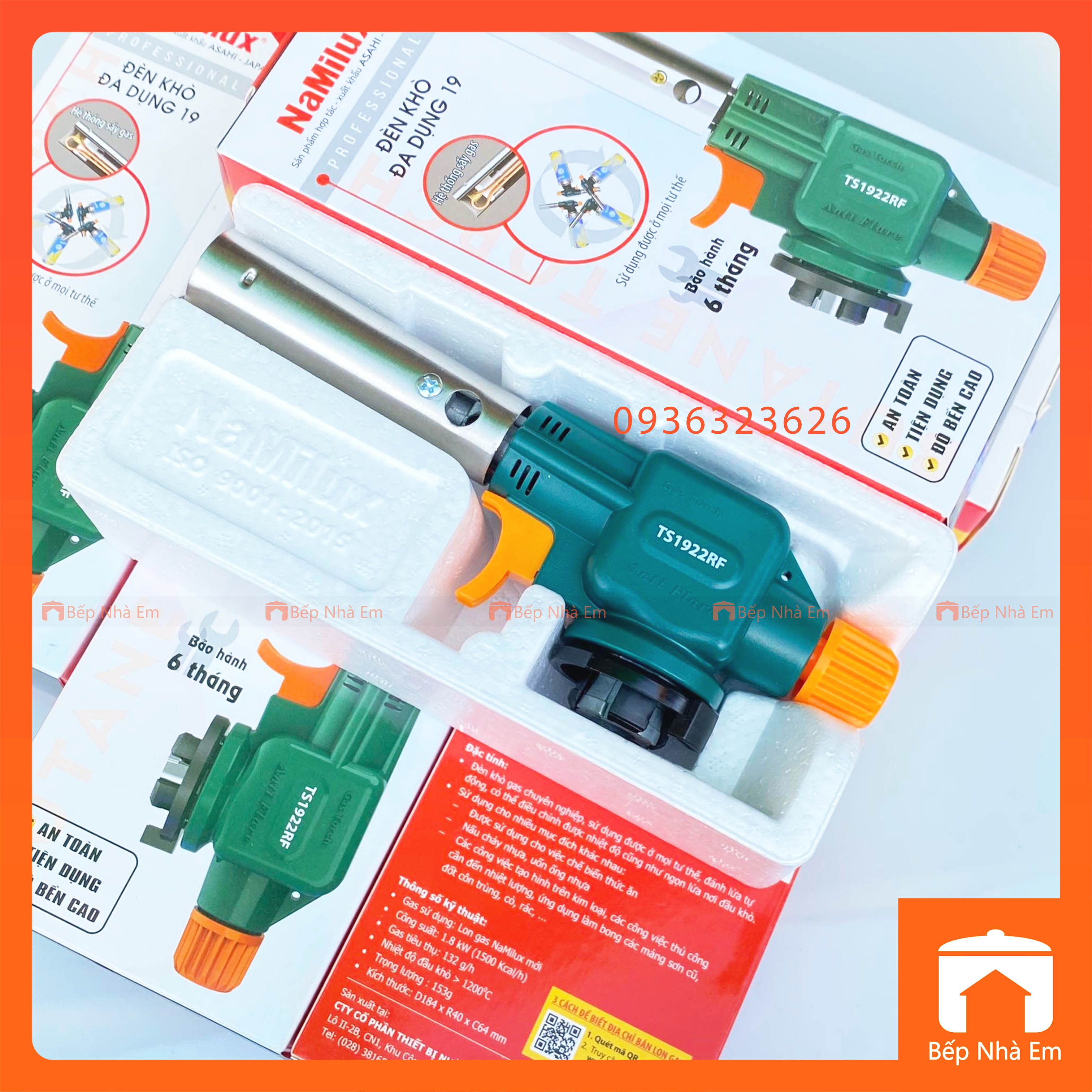 Đèn Khò Gas NAMILUX 1.8kW Tiện Dụng - Hàng Việt Nam Sản Xuất