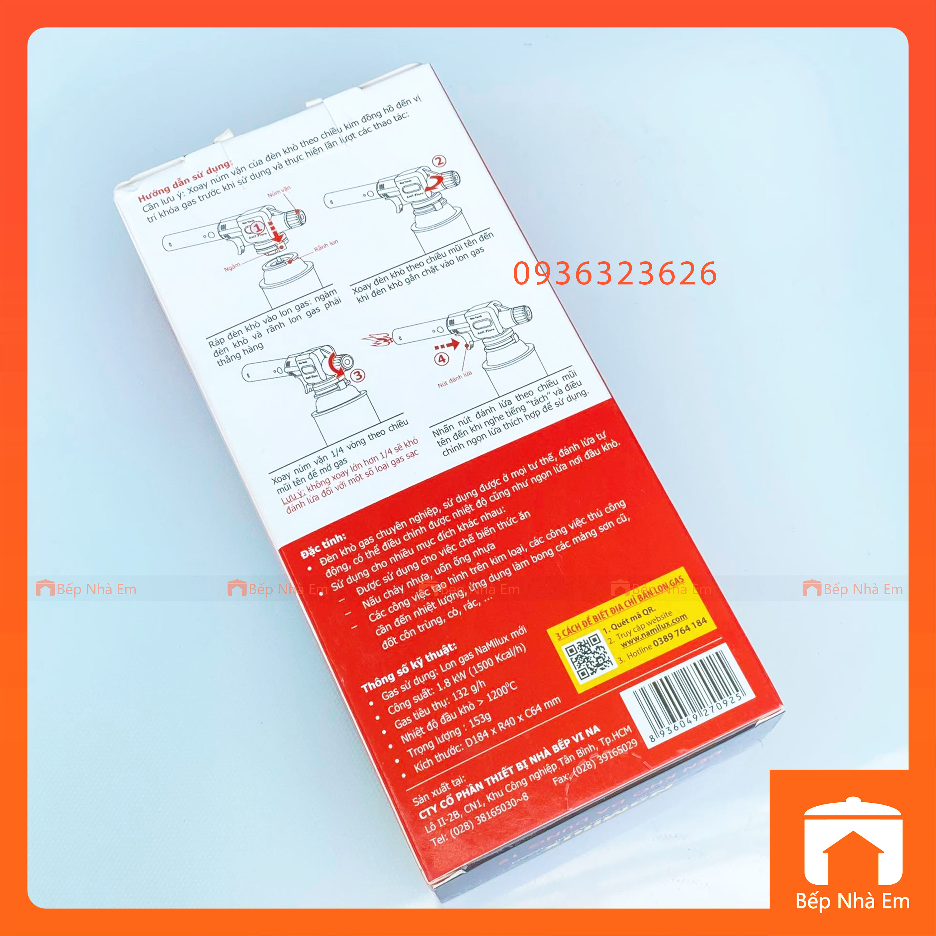 Đèn Khò Gas NAMILUX 1.8kW Tiện Dụng - Hàng Việt Nam Sản Xuất