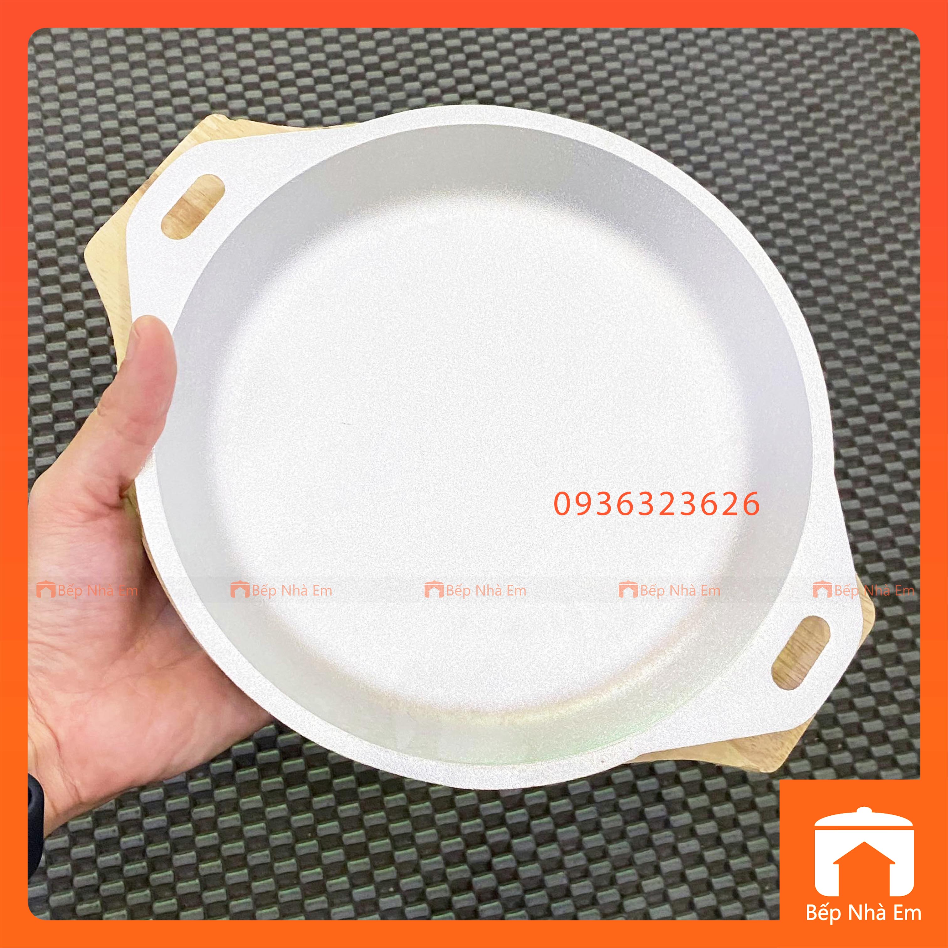 Chảo Gang Chống Dính Đế Gỗ Vạn Lợi - Hàng Việt Nam Sản Xuất