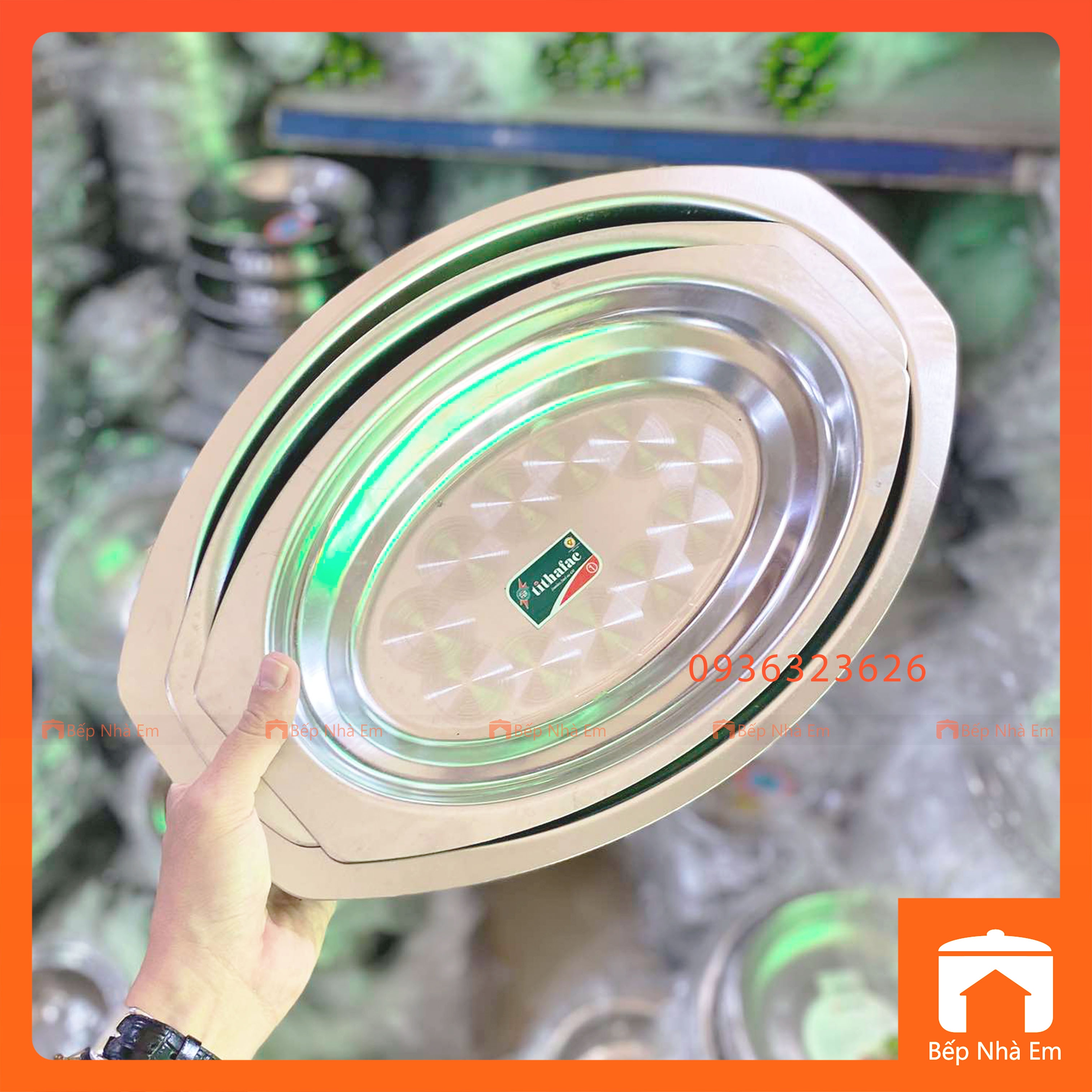 Dĩa Inox Hột Xoài Sâu Trơn Cao Cấp TITHAFAC - Hàng Việt Nam Sản Xuất