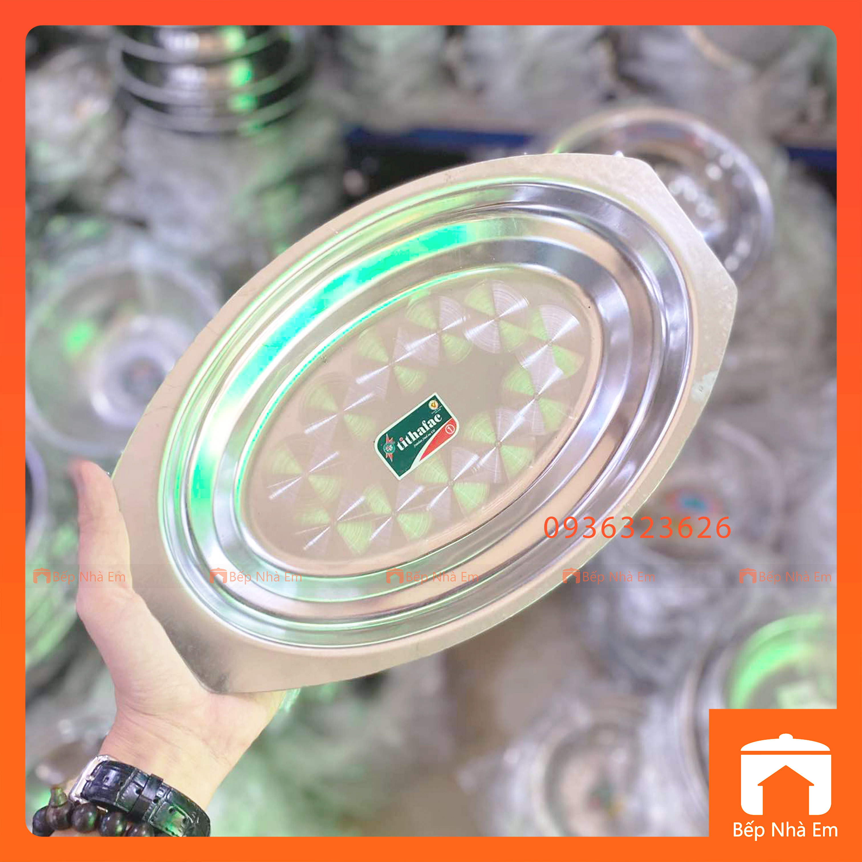 Dĩa Inox Hột Xoài Sâu Trơn Cao Cấp TITHAFAC - Hàng Việt Nam Sản Xuất