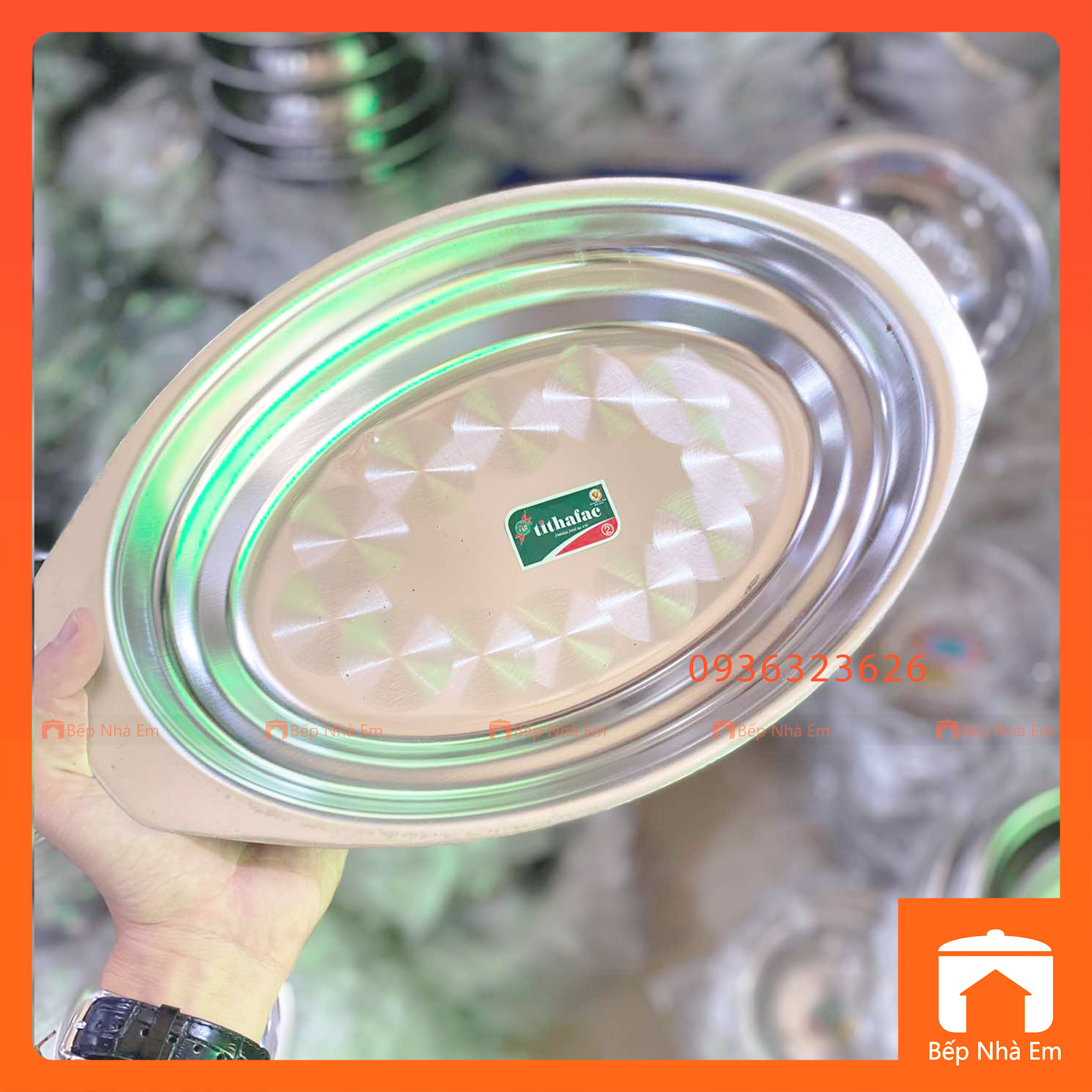 Dĩa Inox Hột Xoài Sâu Trơn Cao Cấp TITHAFAC - Hàng Việt Nam Sản Xuất