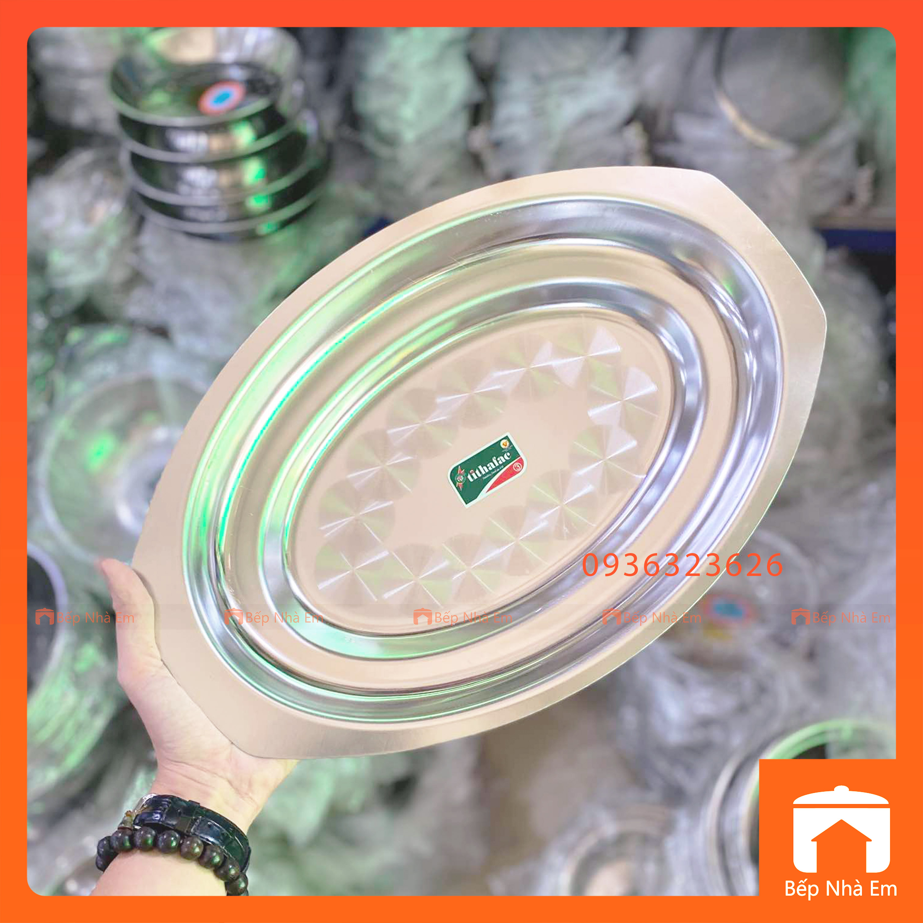 Dĩa Inox Hột Xoài Sâu Trơn Cao Cấp TITHAFAC - Hàng Việt Nam Sản Xuất