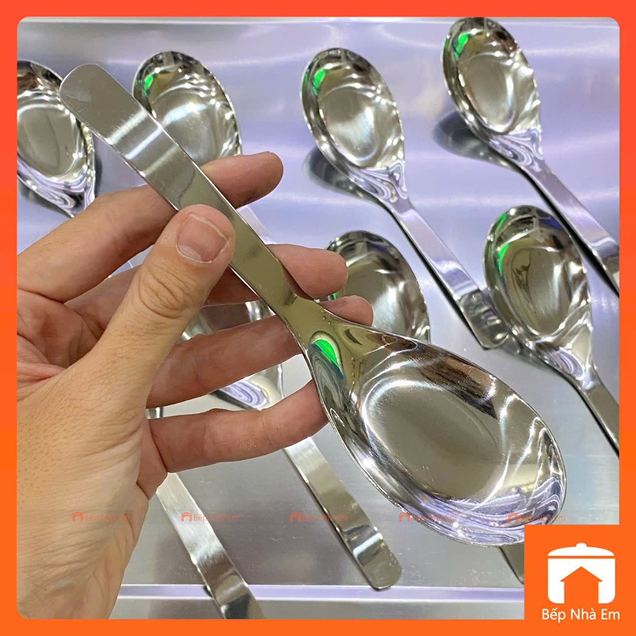 Set 10 Muỗng Inox Cán Cong Cao Cấp - Hàng Nhập Khẩu