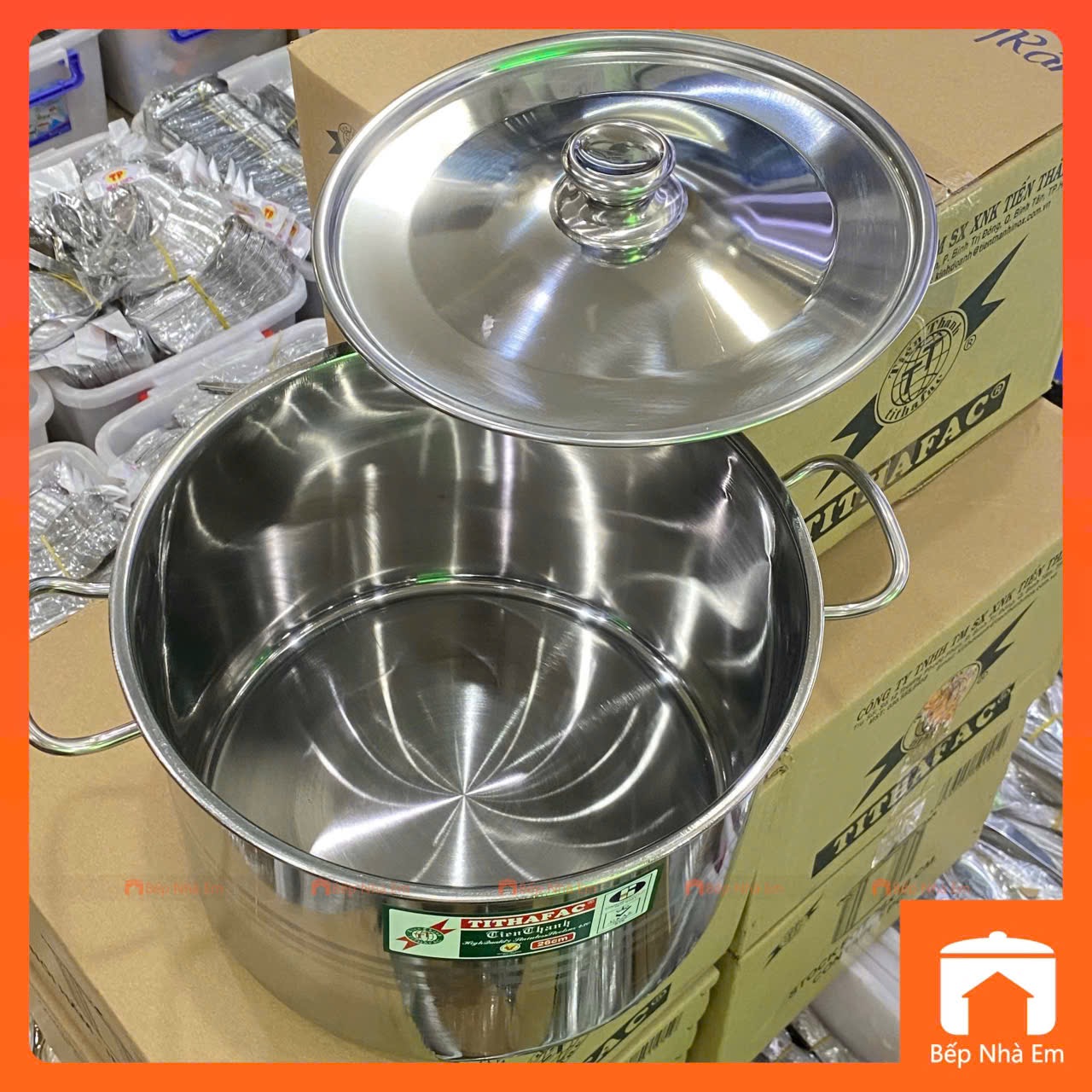 Nồi Hầm Bếp Từ Inox Cao Cấp TITHAFAC Nhiều Size - Hàng Việt Nam Sản Xuất