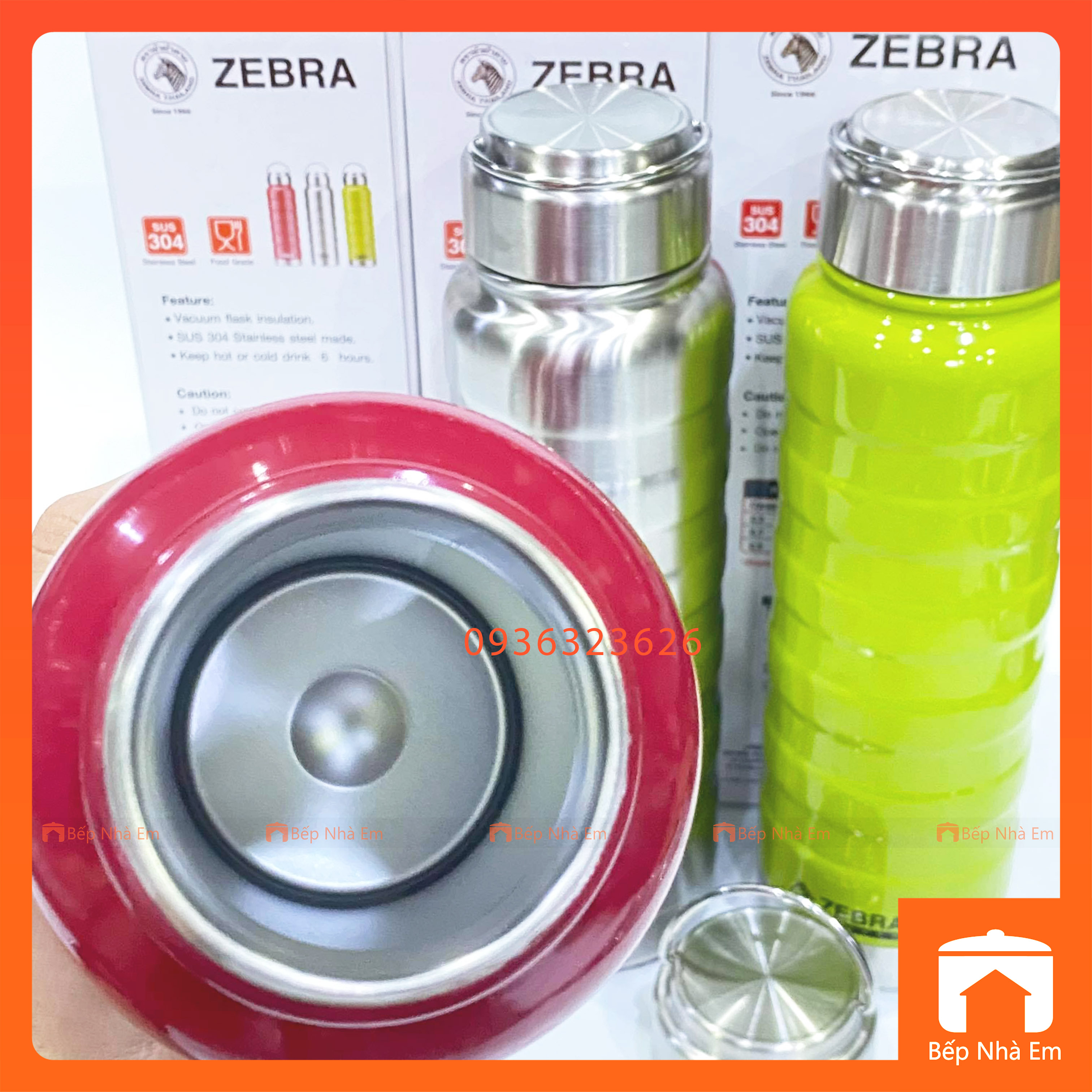 Bình Giữ Nhiệt ZEBRA Extreme (Inox 304) Nhiều Dung Tích - Hàng Nhập Khẩu Thái Lan