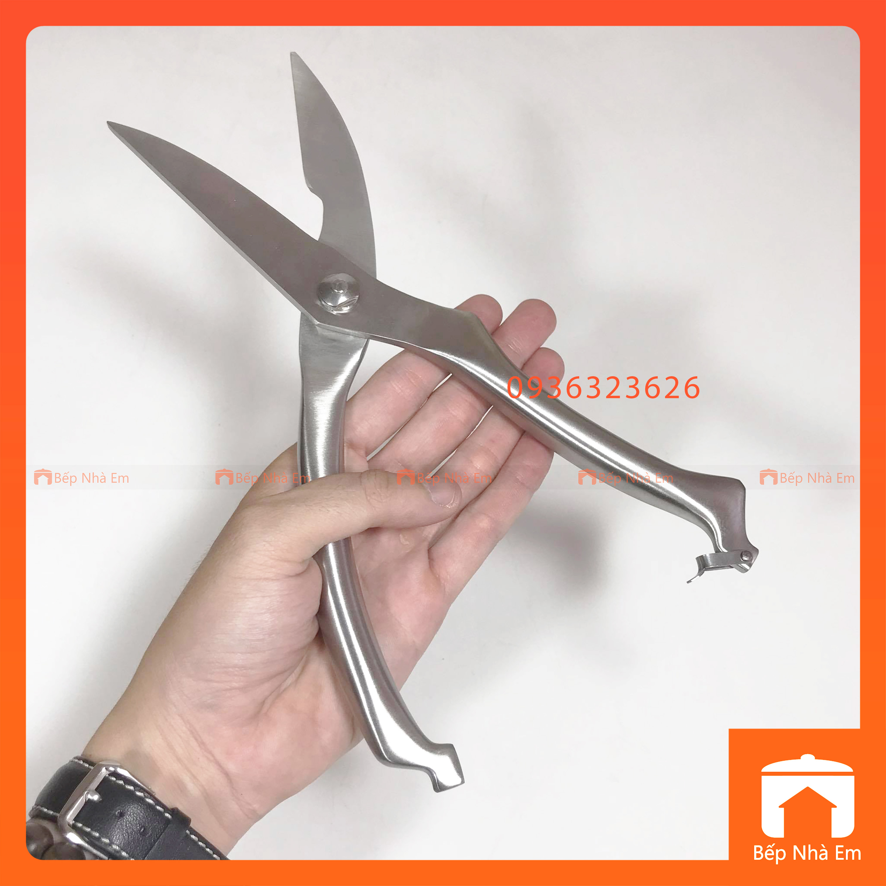 Kéo Cắt Gà Inox Nguyên Khối | Bếp Nhà Em