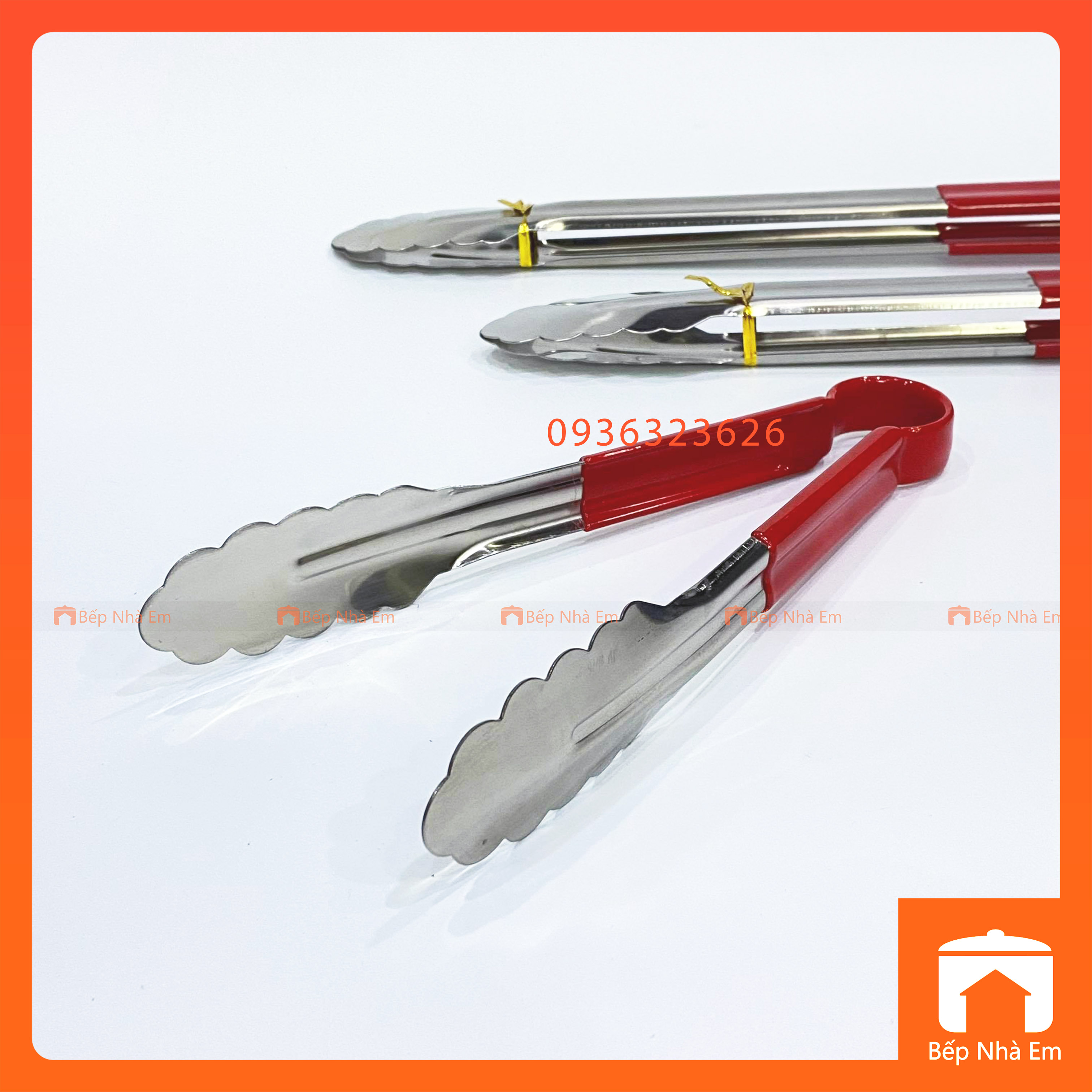 Kẹp Gắp Thức Ăn - Kẹp Gắp Bánh Inox Cán Nhựa Cao Cấp 03 - Hàng Nhập Khẩu