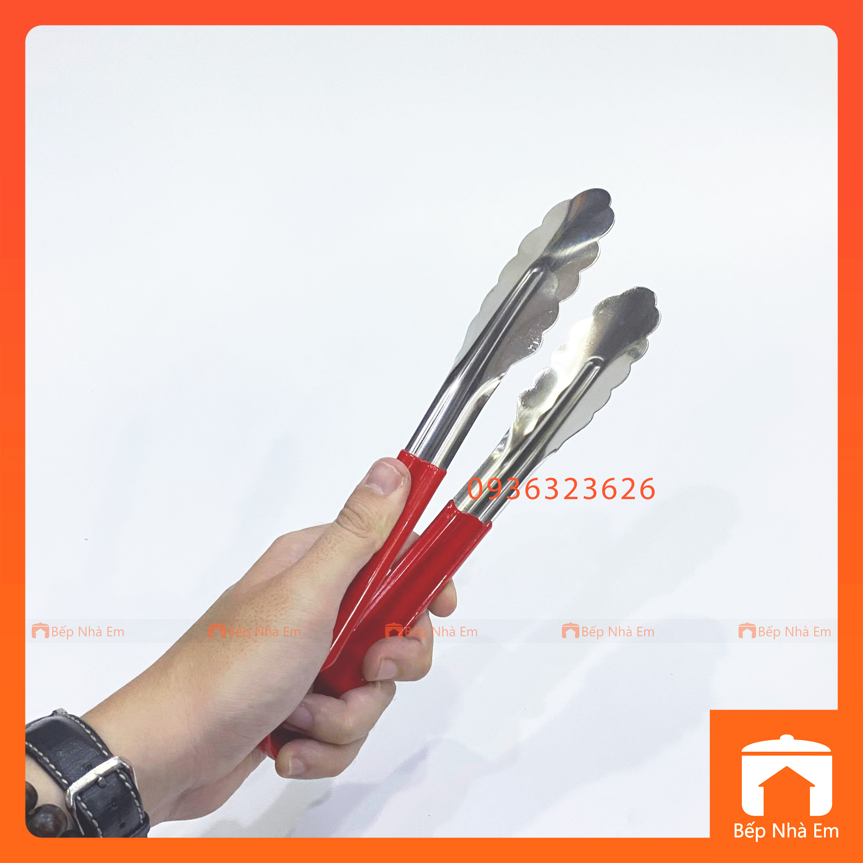 Kẹp Gắp Thức Ăn - Kẹp Gắp Bánh Inox Cán Nhựa Cao Cấp 03 - Hàng Nhập Khẩu