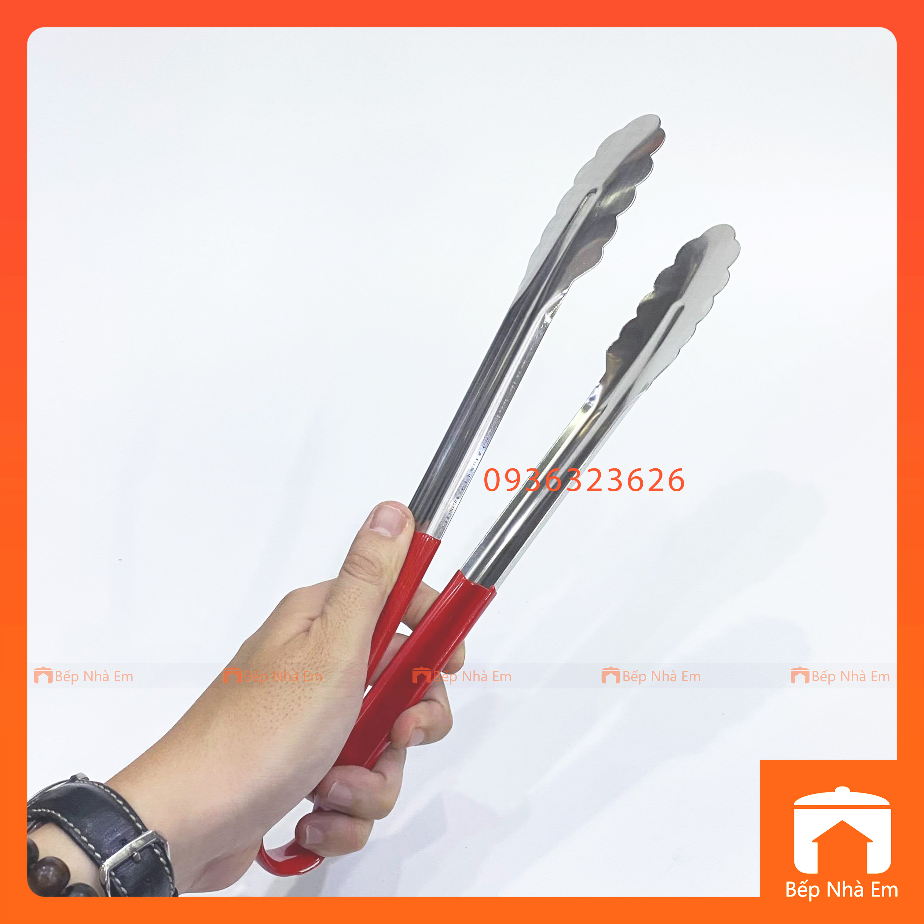 Kẹp Gắp Thức Ăn - Kẹp Gắp Bánh Inox Cán Nhựa Cao Cấp 03 - Hàng Nhập Khẩu