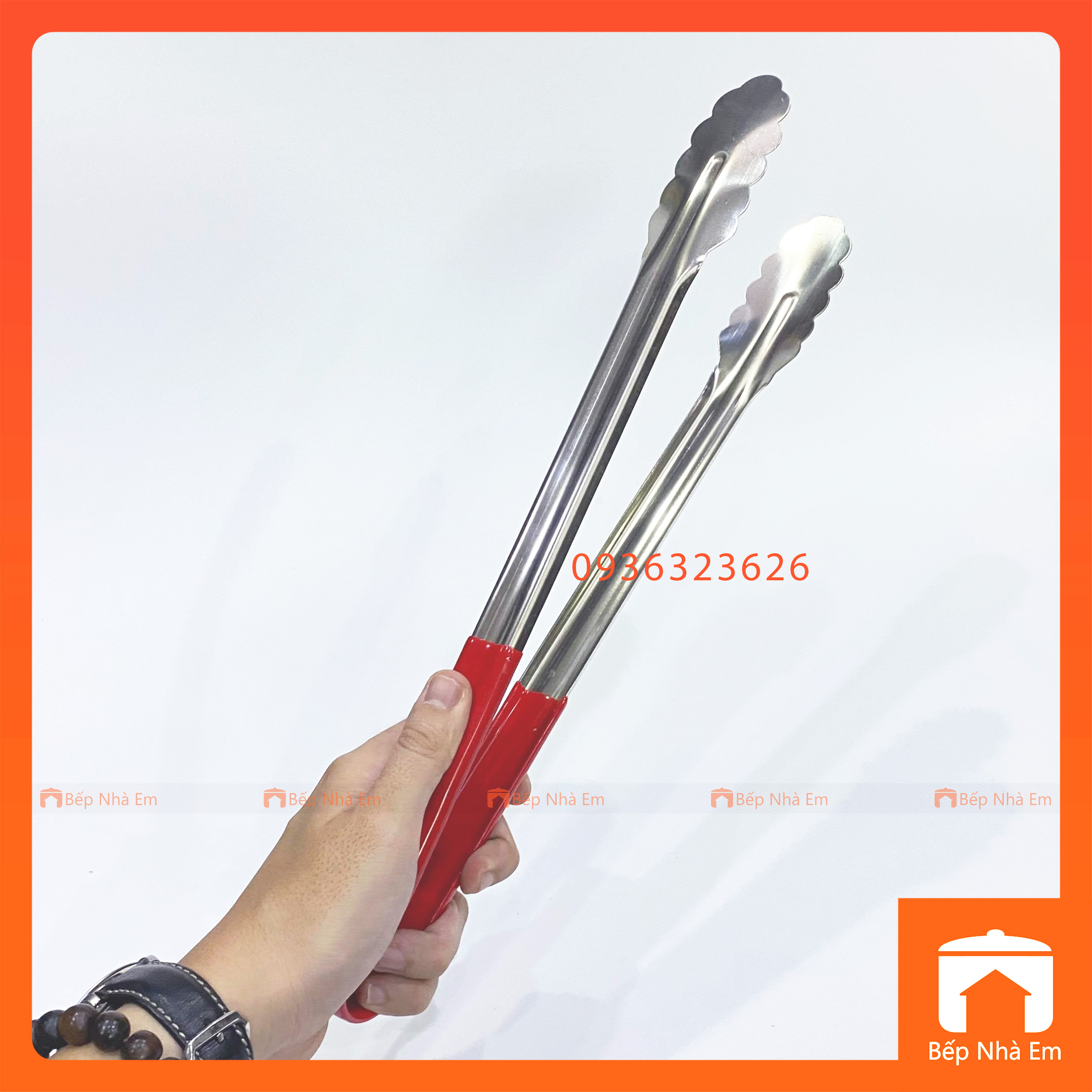 Kẹp Gắp Thức Ăn - Kẹp Gắp Bánh Inox Cán Nhựa Cao Cấp 03 - Hàng Nhập Khẩu