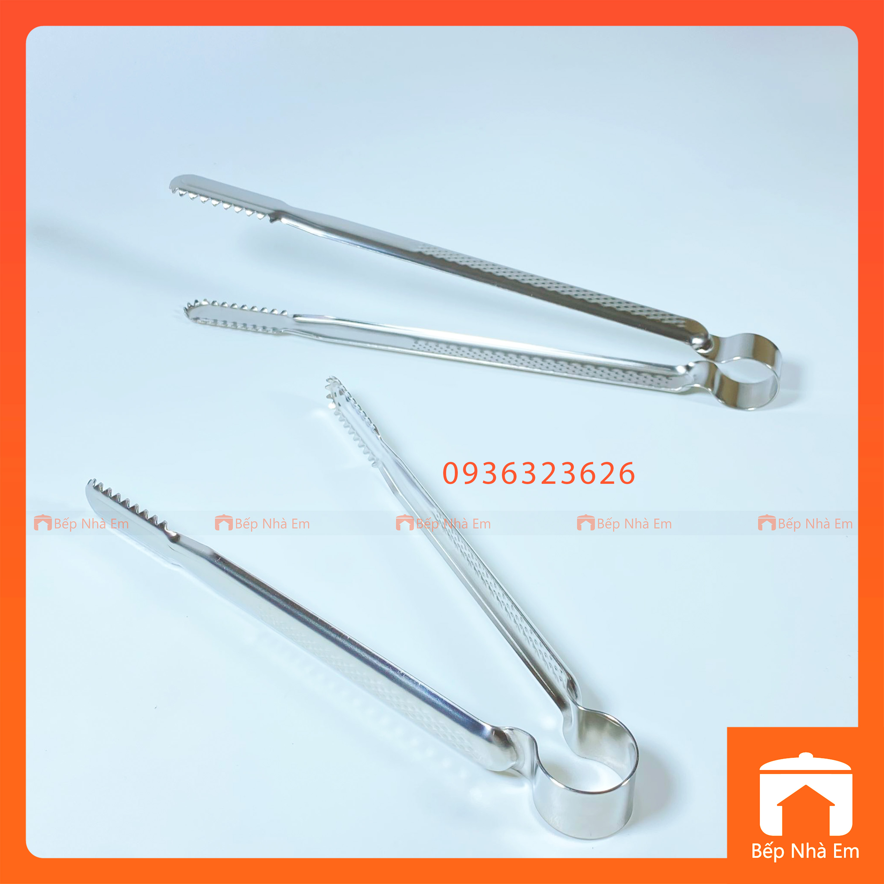 Kẹp Gắp Thức Ăn - Gắp Đá Inox Kiểu Hàn Quốc - Hàng Nhâp Khẩu