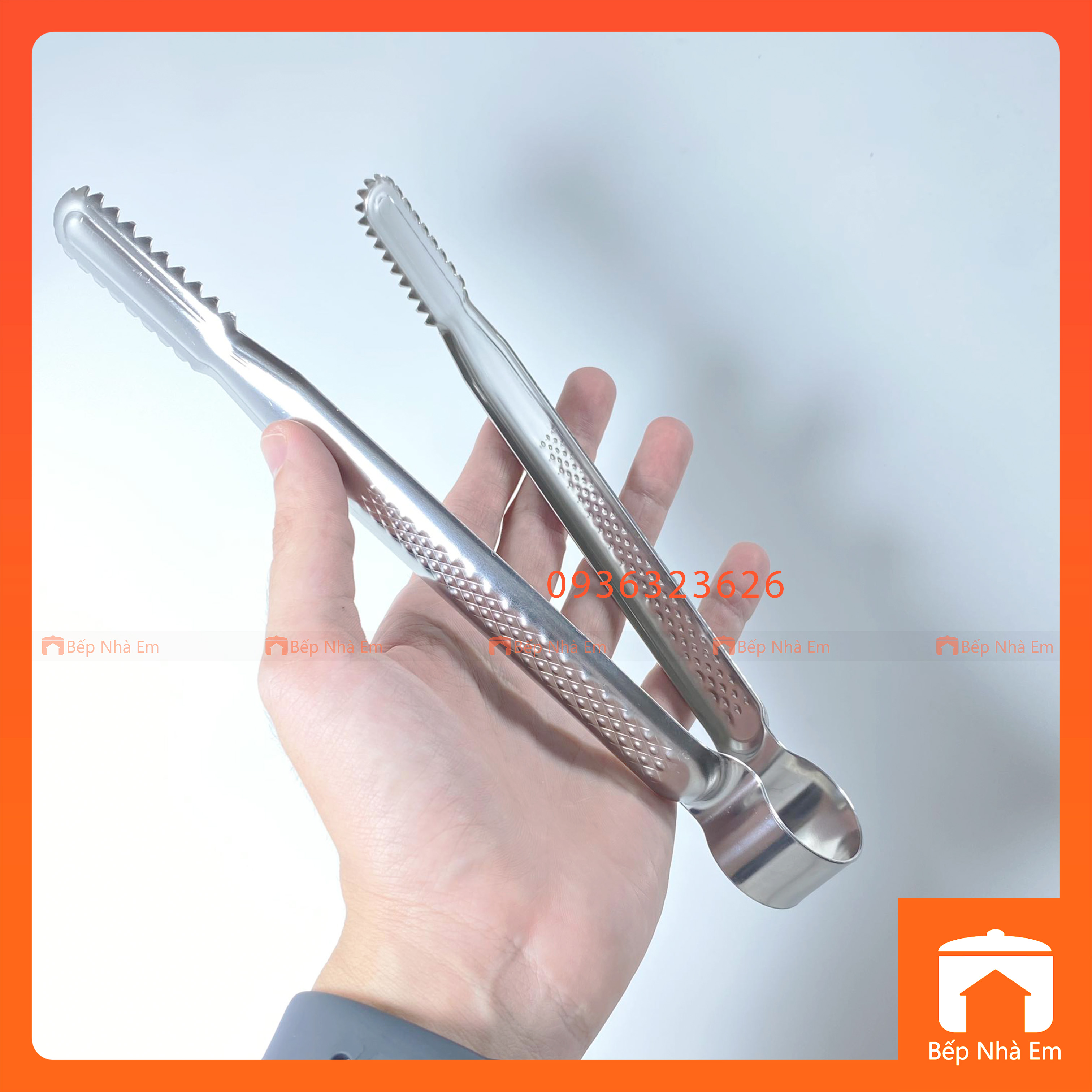 Kẹp Gắp Thức Ăn - Gắp Đá Inox Kiểu Hàn Quốc - Hàng Nhâp Khẩu