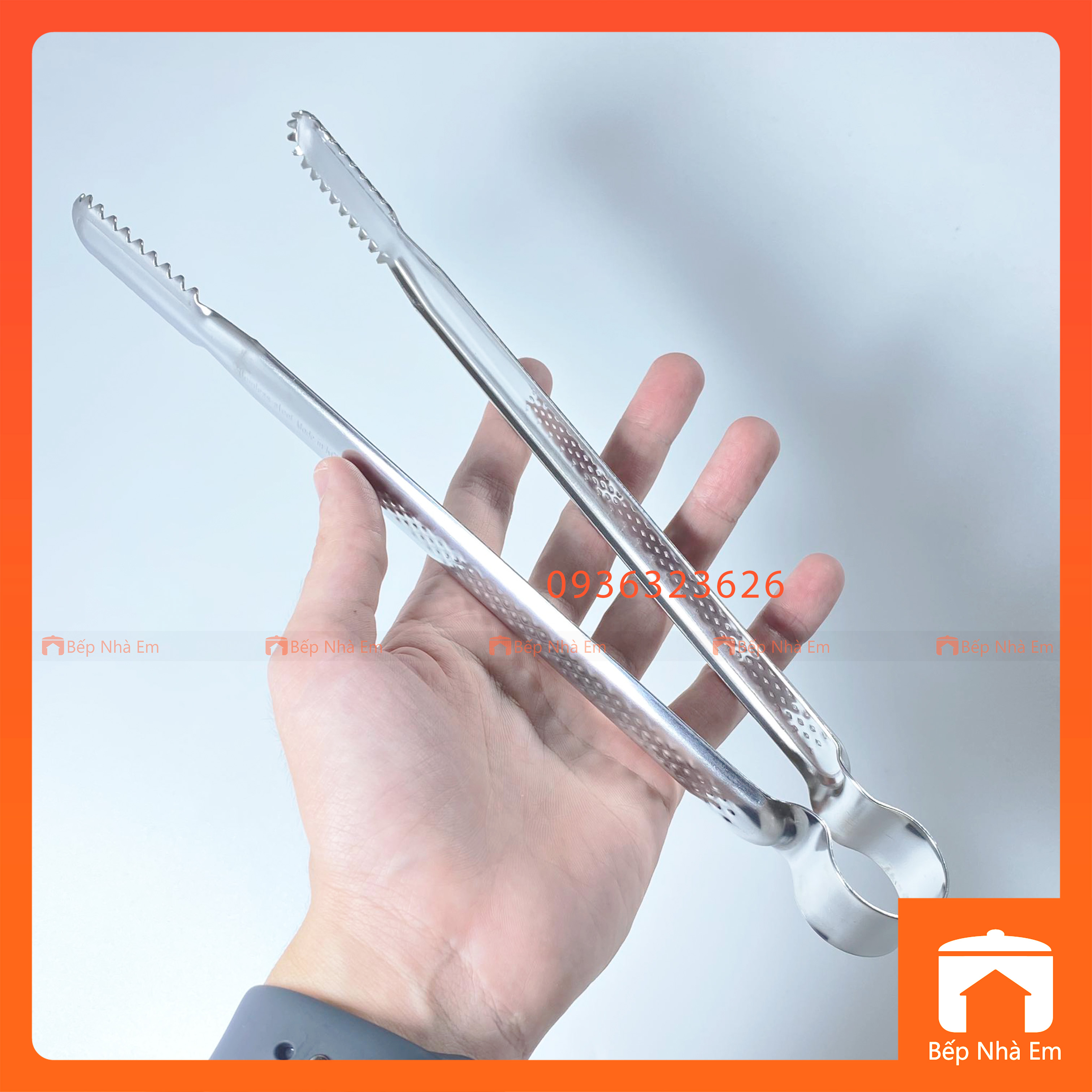 Kẹp Gắp Thức Ăn - Gắp Đá Inox Kiểu Hàn Quốc - Hàng Nhâp Khẩu