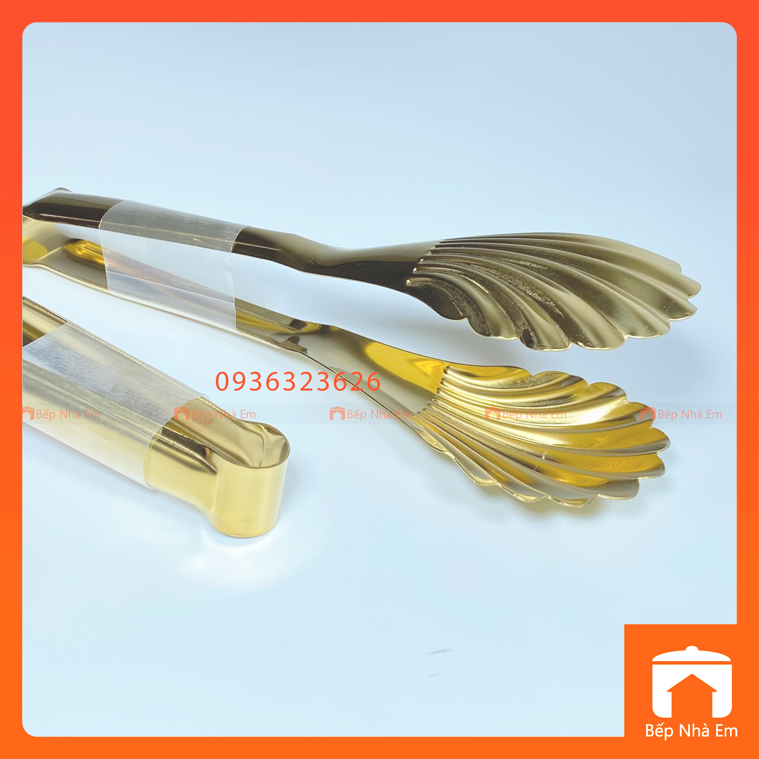 Kẹp Gắp Thức Ăn - Kẹp Gắp Bánh Inox Sò Vàng 04 - Hàng Nhập Khẩu