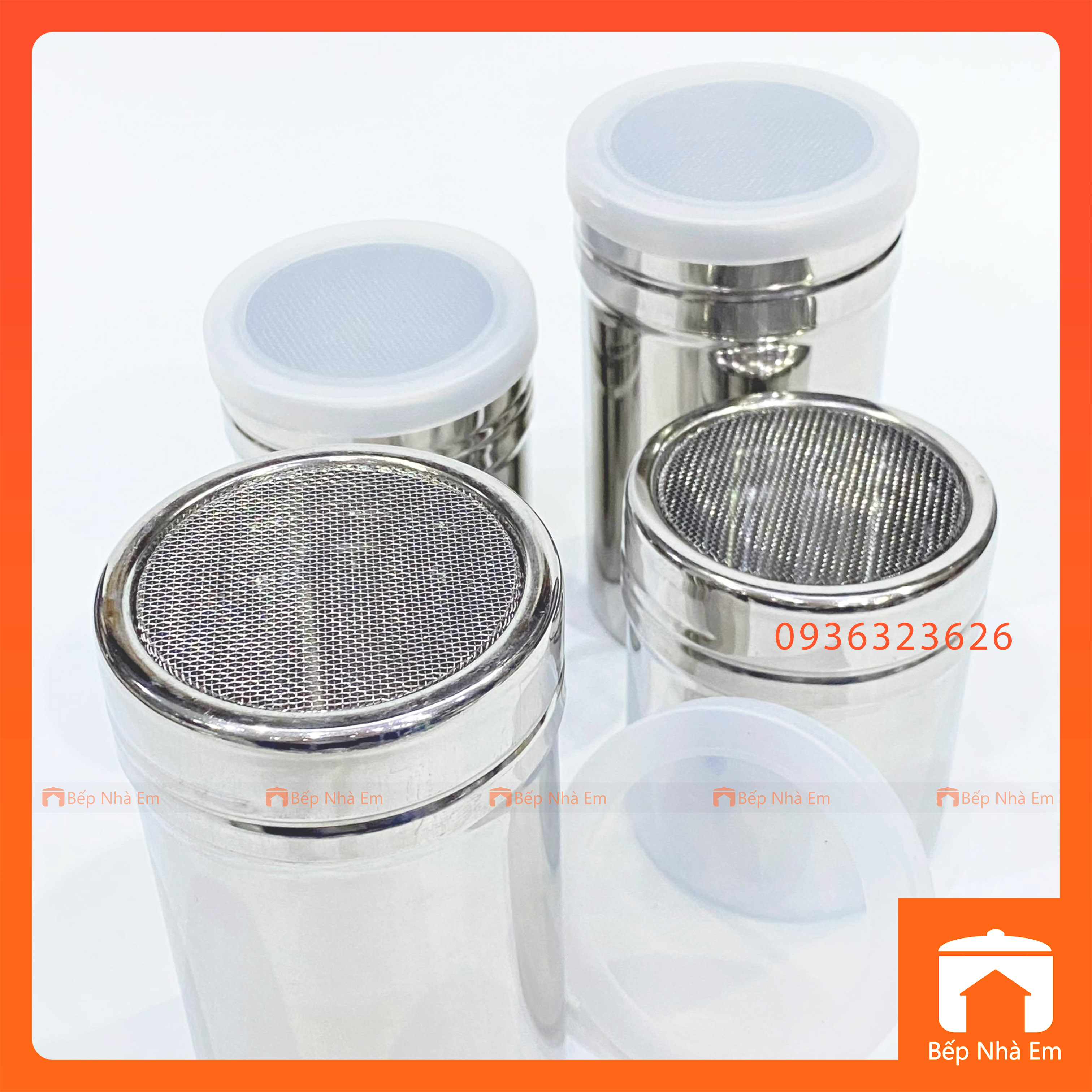 Hủ Rắc Bột Ca Cao - Hủ Tiêu Lưới Inox Không Gỉ