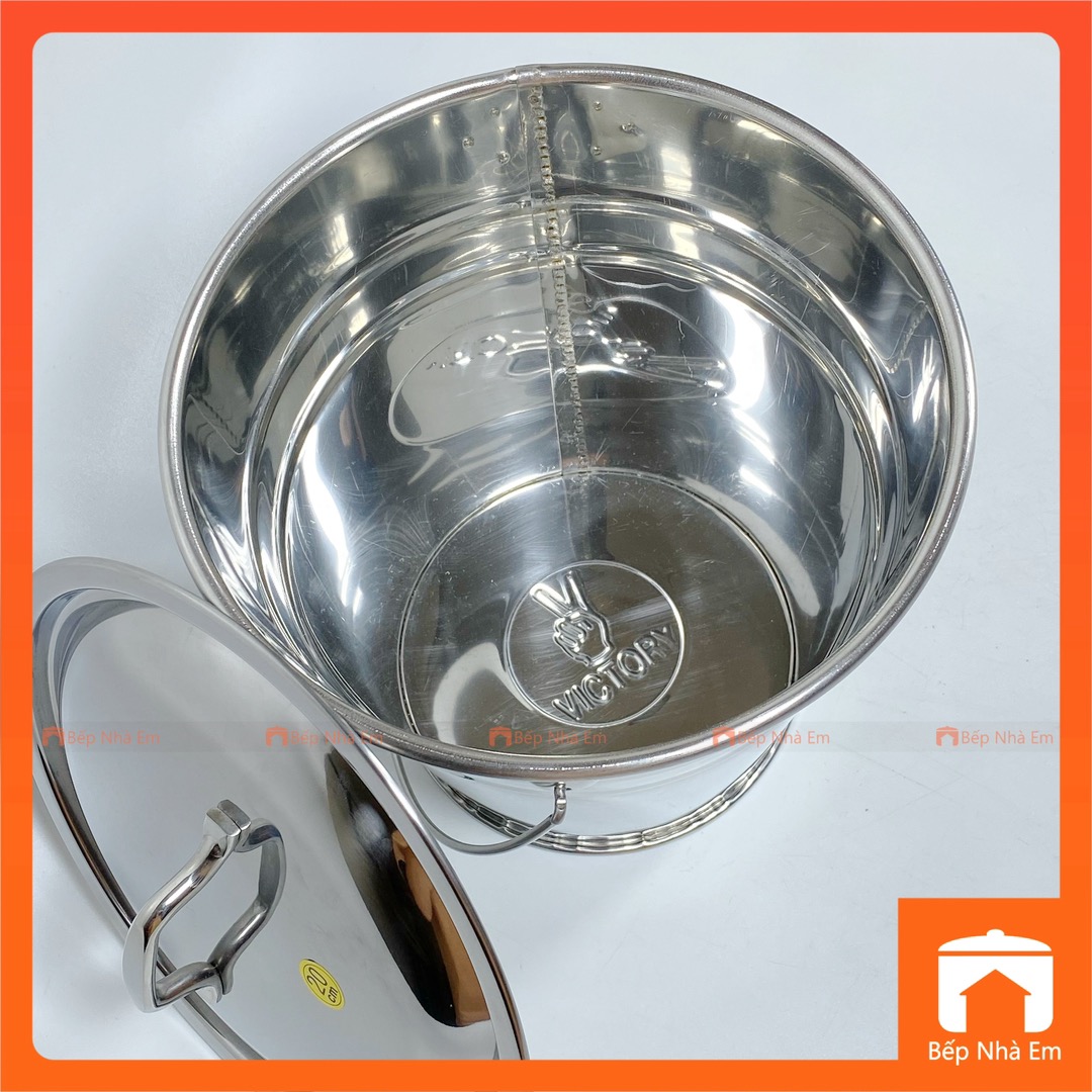 Xô Inox 304 Cao Cấp 20cm Có Nắp - Hàng Việt Nam Sản Xuất