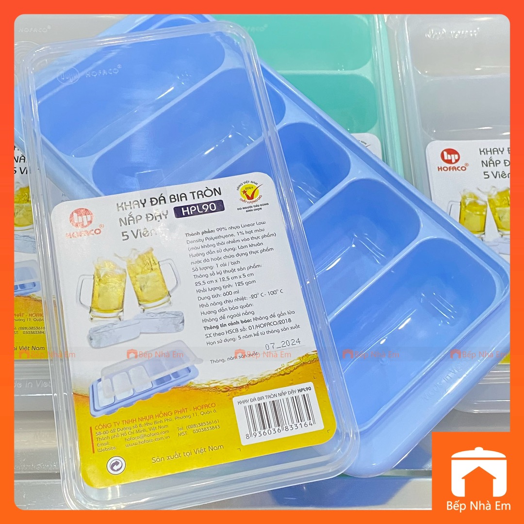 Bộ 2 Khay Đá Bia Tròn Có Nắp Tiện Dụng - Hàng Việt Nam Sản Xuất