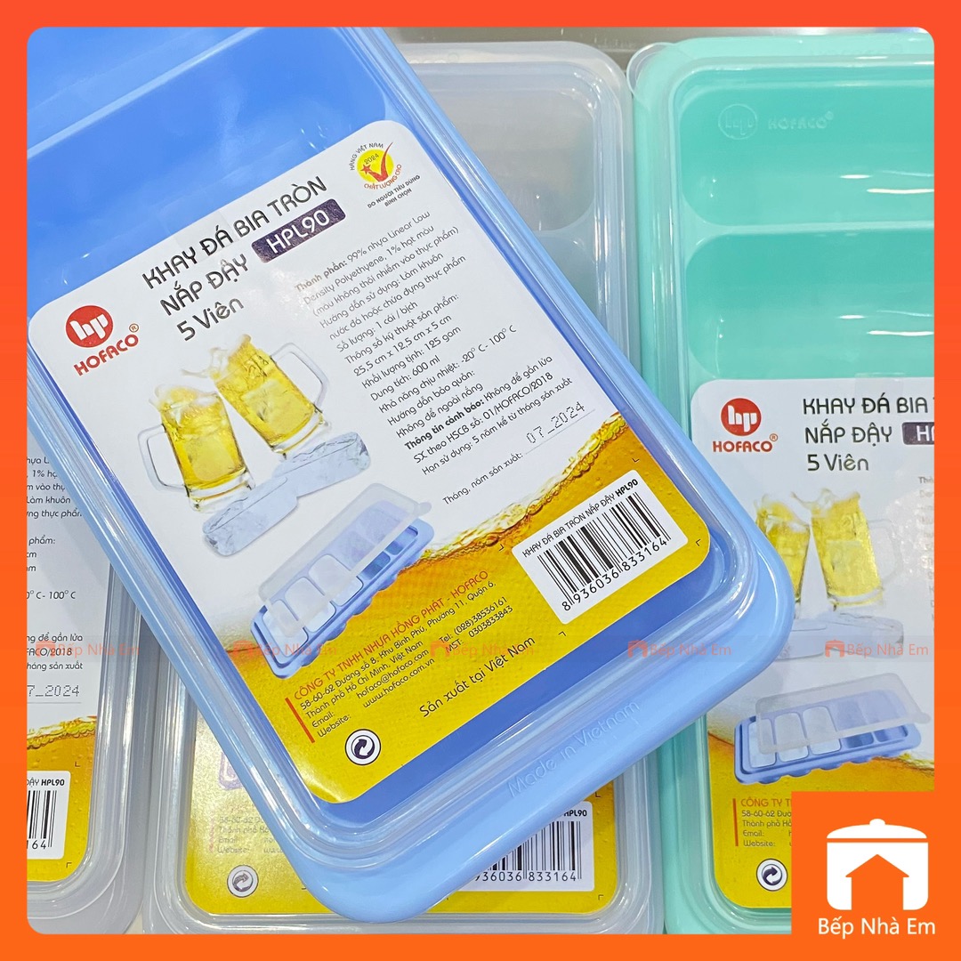 Bộ 2 Khay Đá Bia Tròn Có Nắp Tiện Dụng - Hàng Việt Nam Sản Xuất