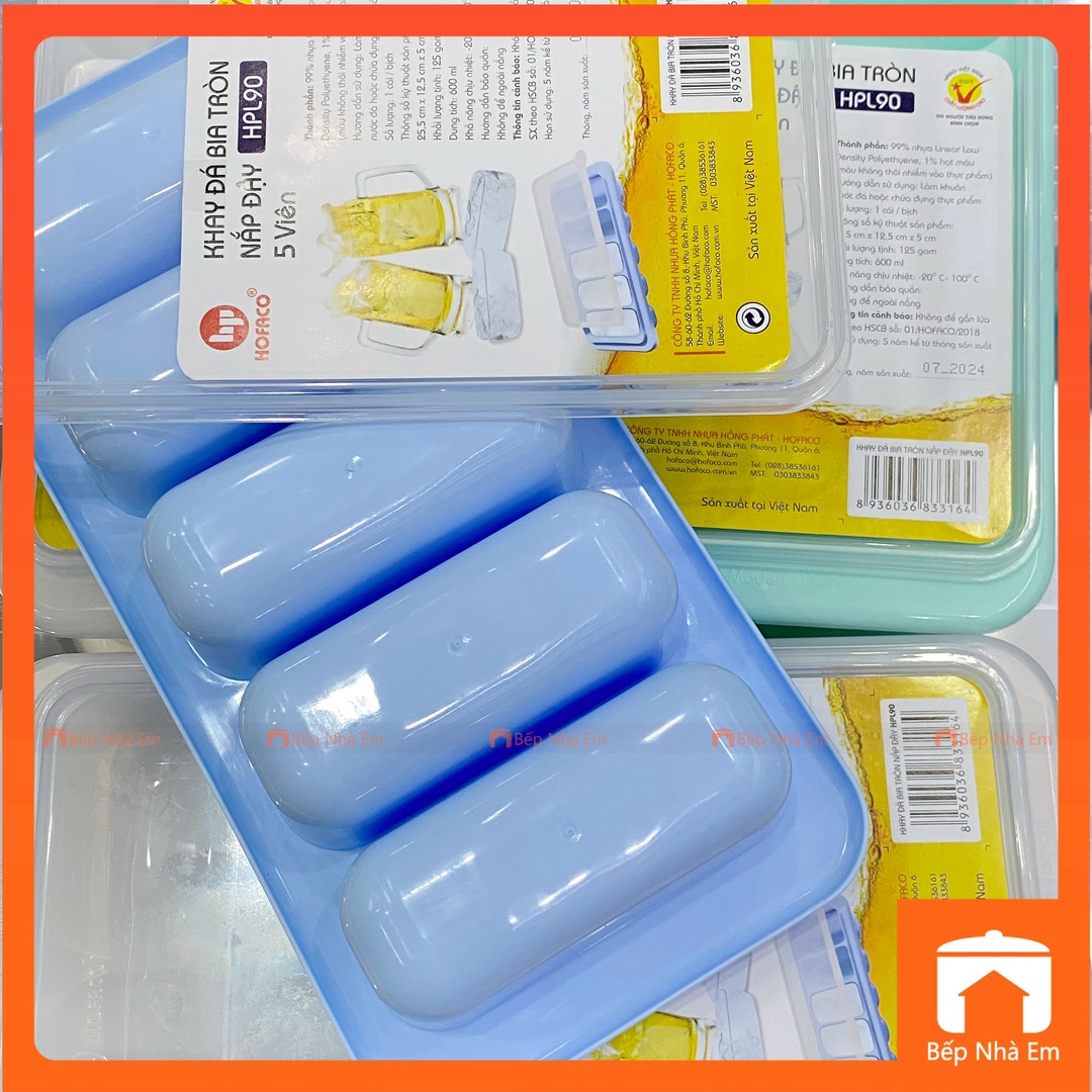 Bộ 2 Khay Đá Bia Tròn Có Nắp Tiện Dụng - Hàng Việt Nam Sản Xuất