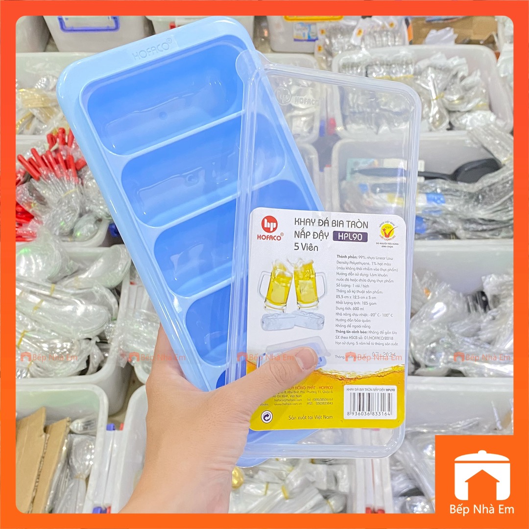 Bộ 2 Khay Đá Bia Tròn Có Nắp Tiện Dụng - Hàng Việt Nam Sản Xuất
