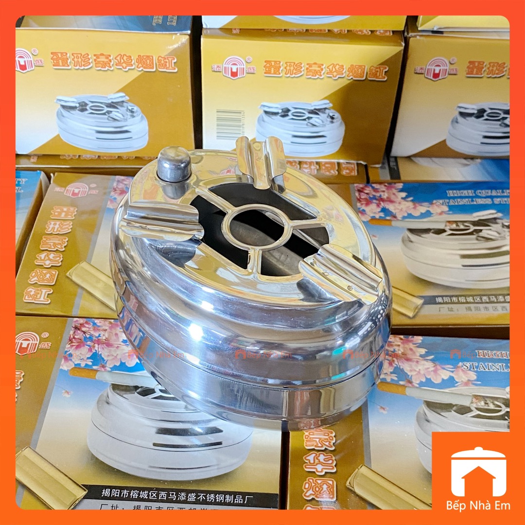 Gạt Tàn Bấm Inox Tiện Dụng