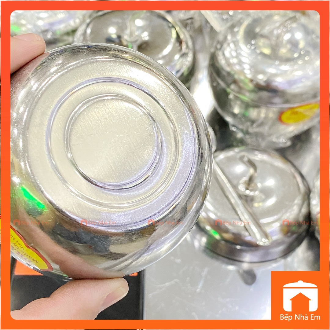 Hủ Đựng Gia Vị Inox Hình Táo Kèm Muỗng - Hàng Việt Nam Sản Xuất