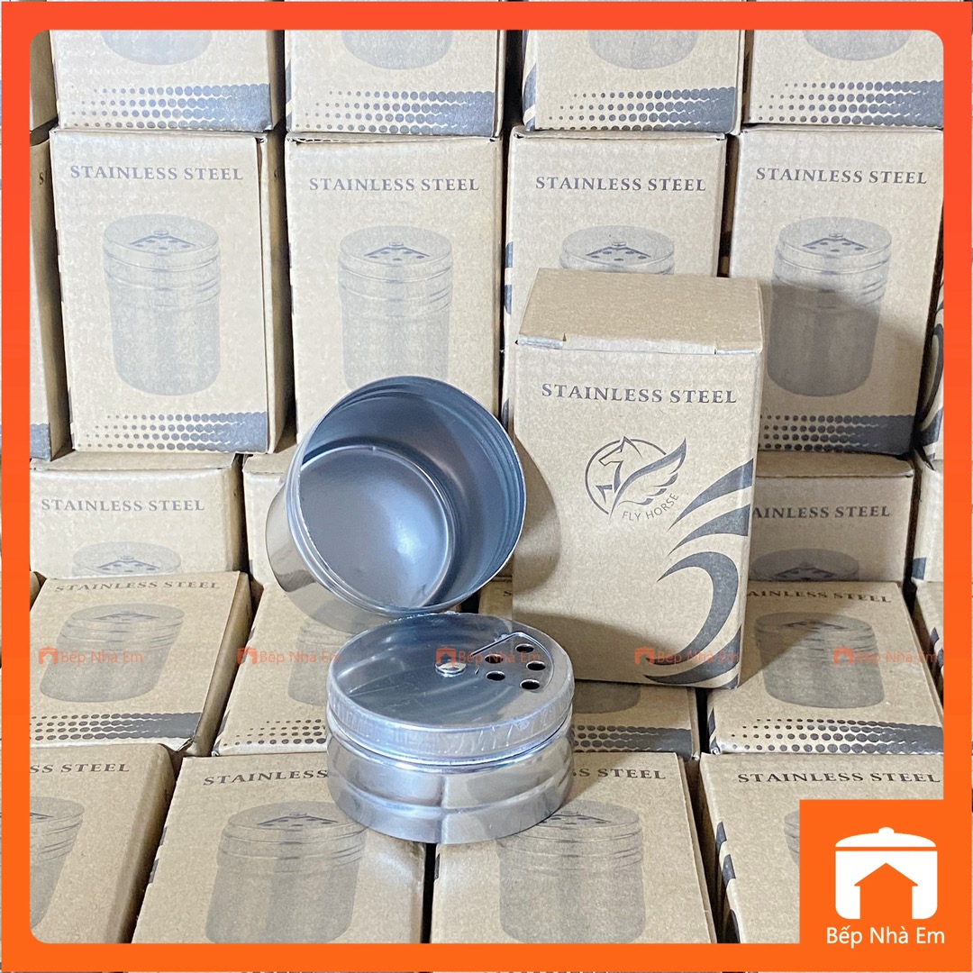 Hủ Tăm Inox - Hủ Tiêu Inox Nắp Xoay Giá Rẻ